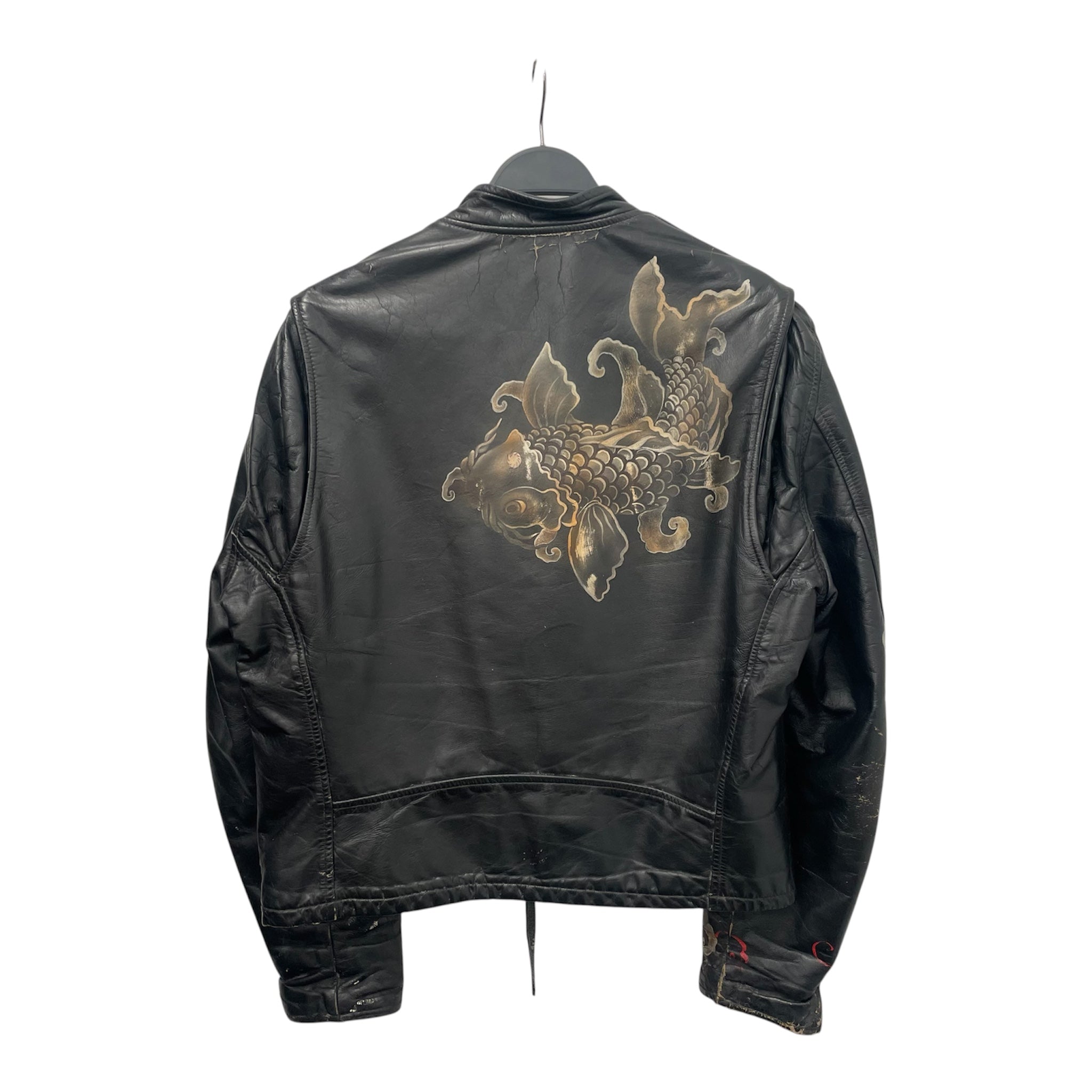 CHINA WALL/Leather Jkt/Leather/BLK/All Over Print/SKULLS WITH COI FISH view 2