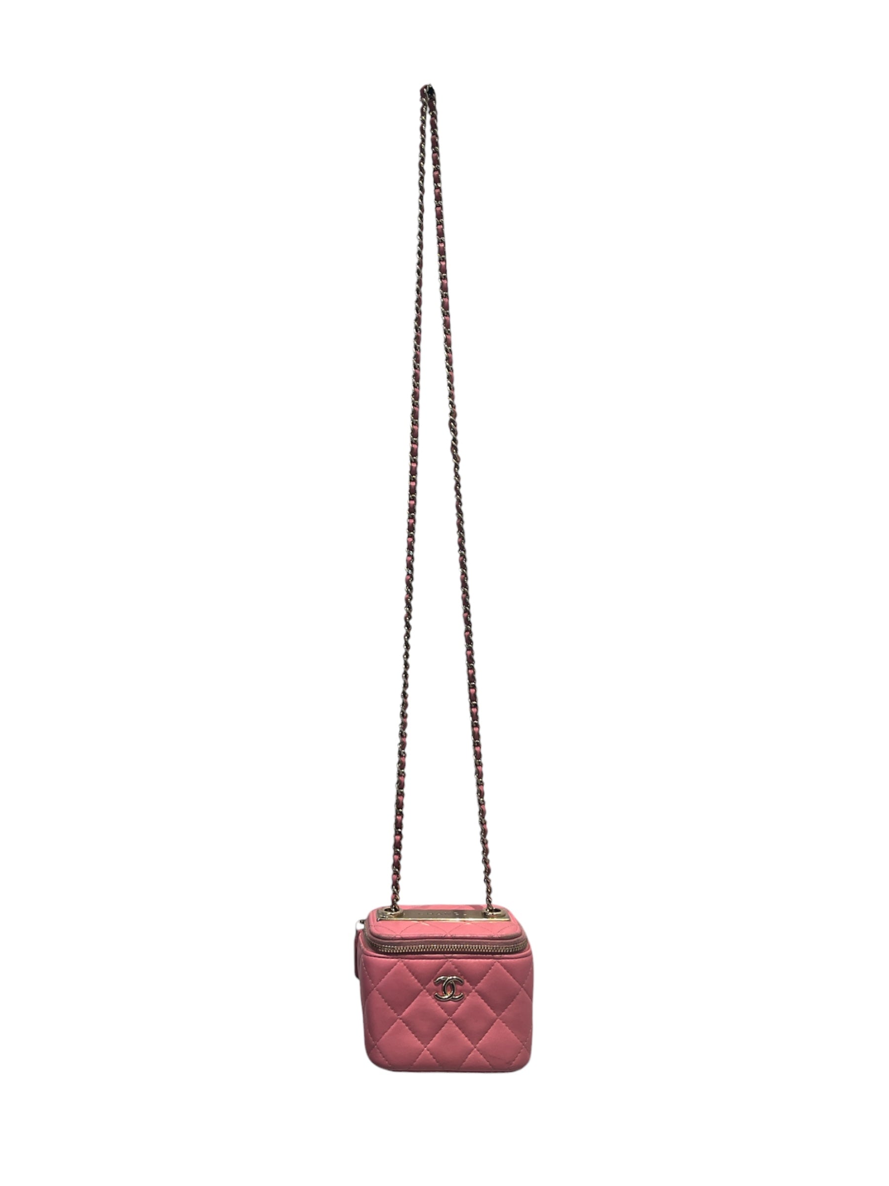 CHANEL/Cross Body Bag/Leather/PNK/QUILTED MINI VANITY CASE view 1