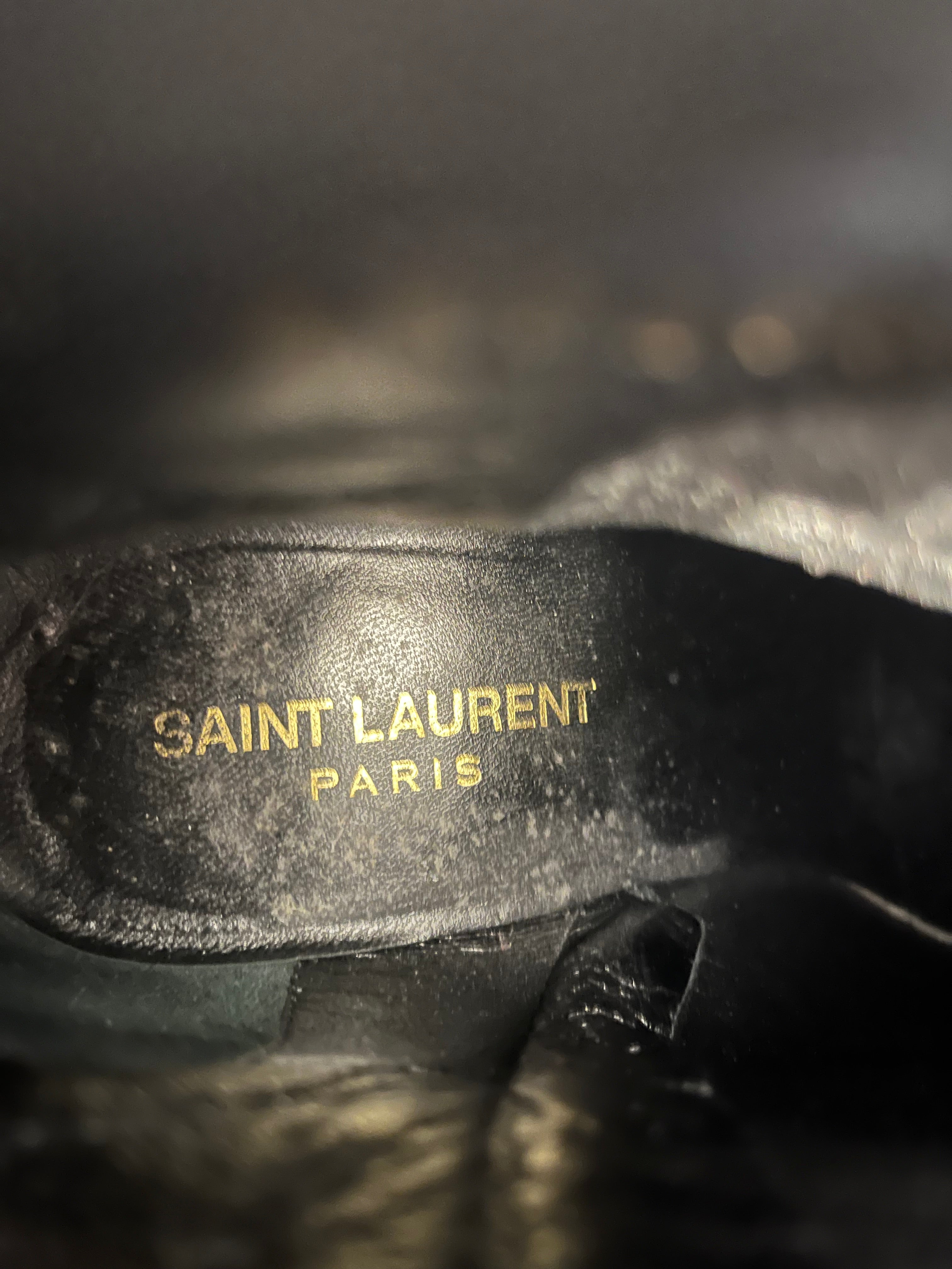 SAINT LAURENT/Booties/EU 38.5/Suede/BLK/FRINGE BOOT view 7