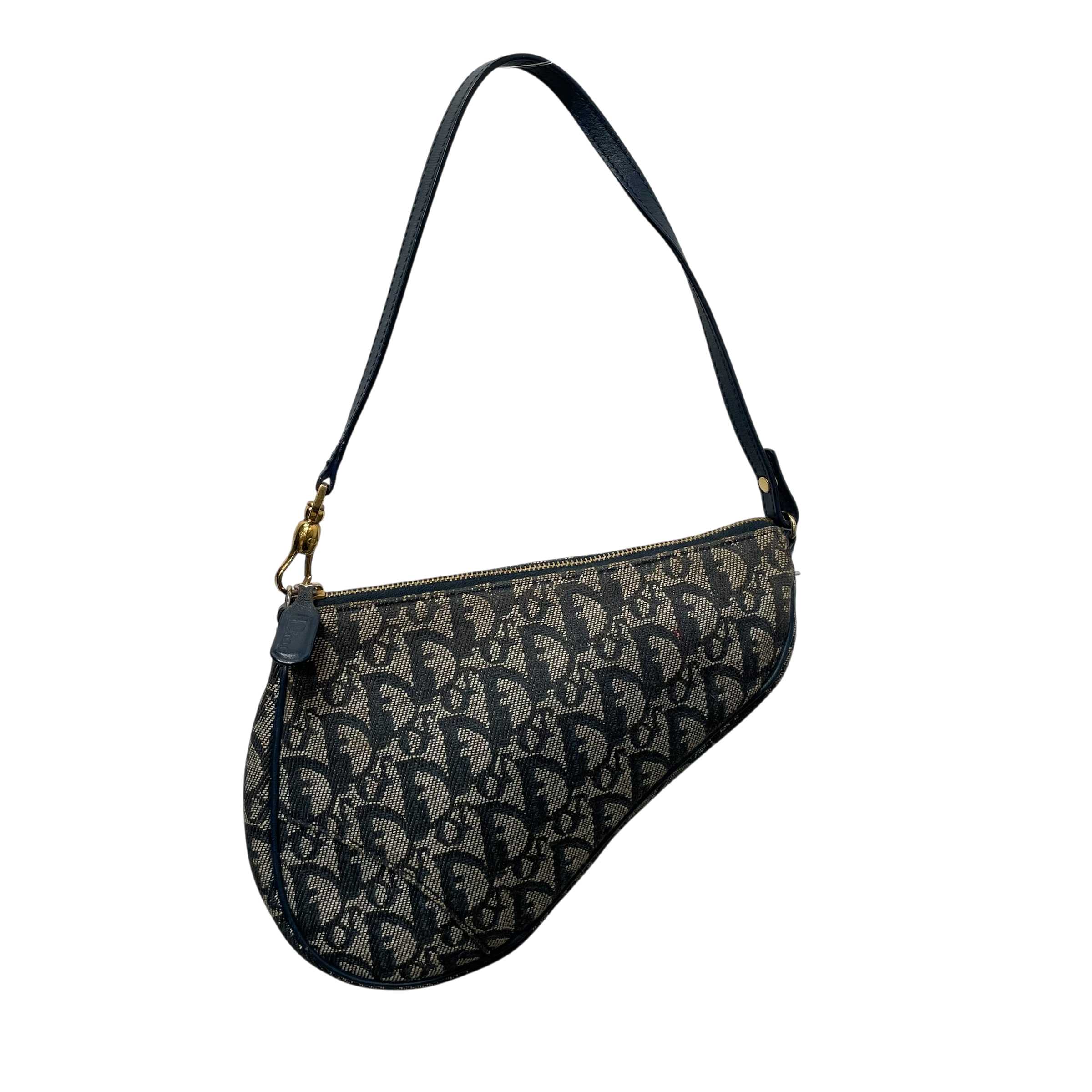 Christian Dior/Hand Bag/Monogram/NVY/Diorissimo Sadle Vintage Bag view 1