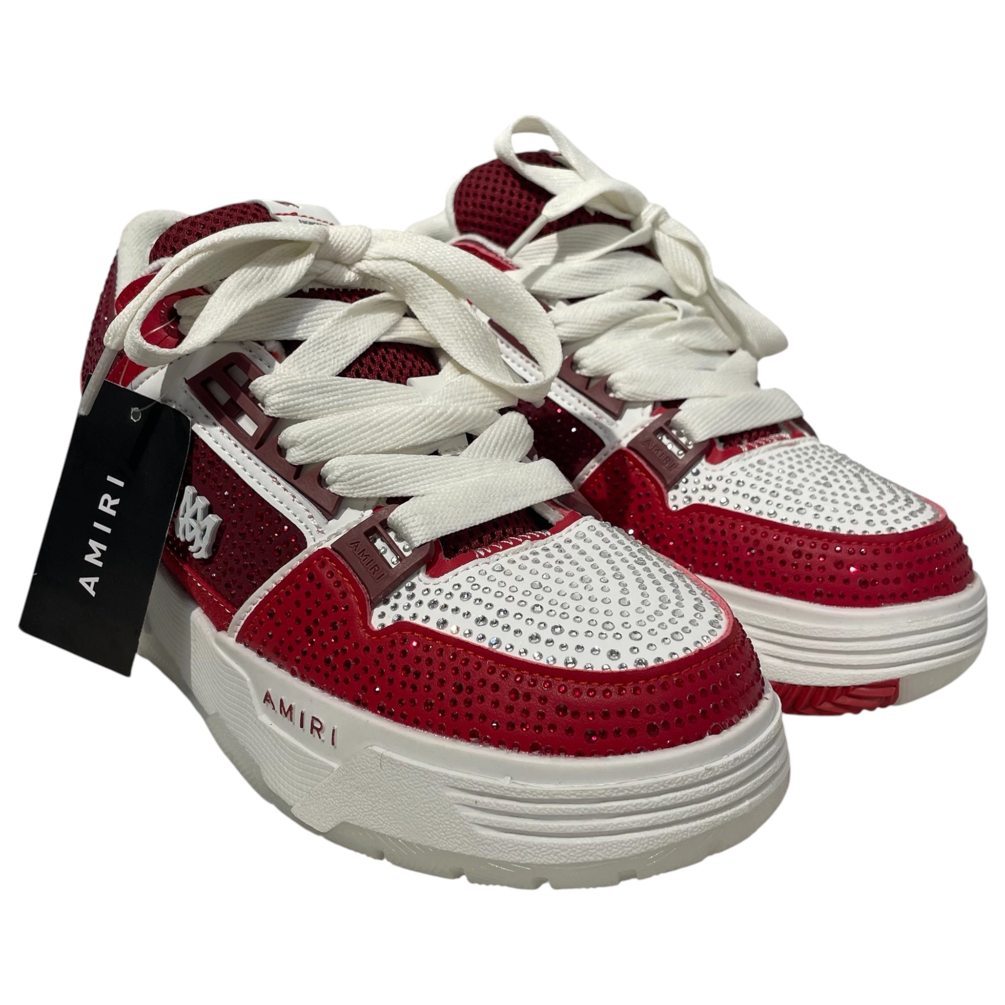 AMIRI/Hi-Sneakers/US 8.5/Leather/RED/BEDAZZLED view 1