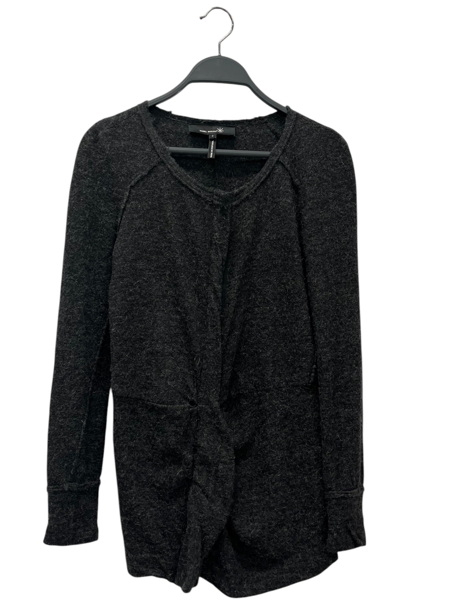 ISABEL MARANT/LS Blouse/2/Wool/GRY/WOOL ZIP UP view 1