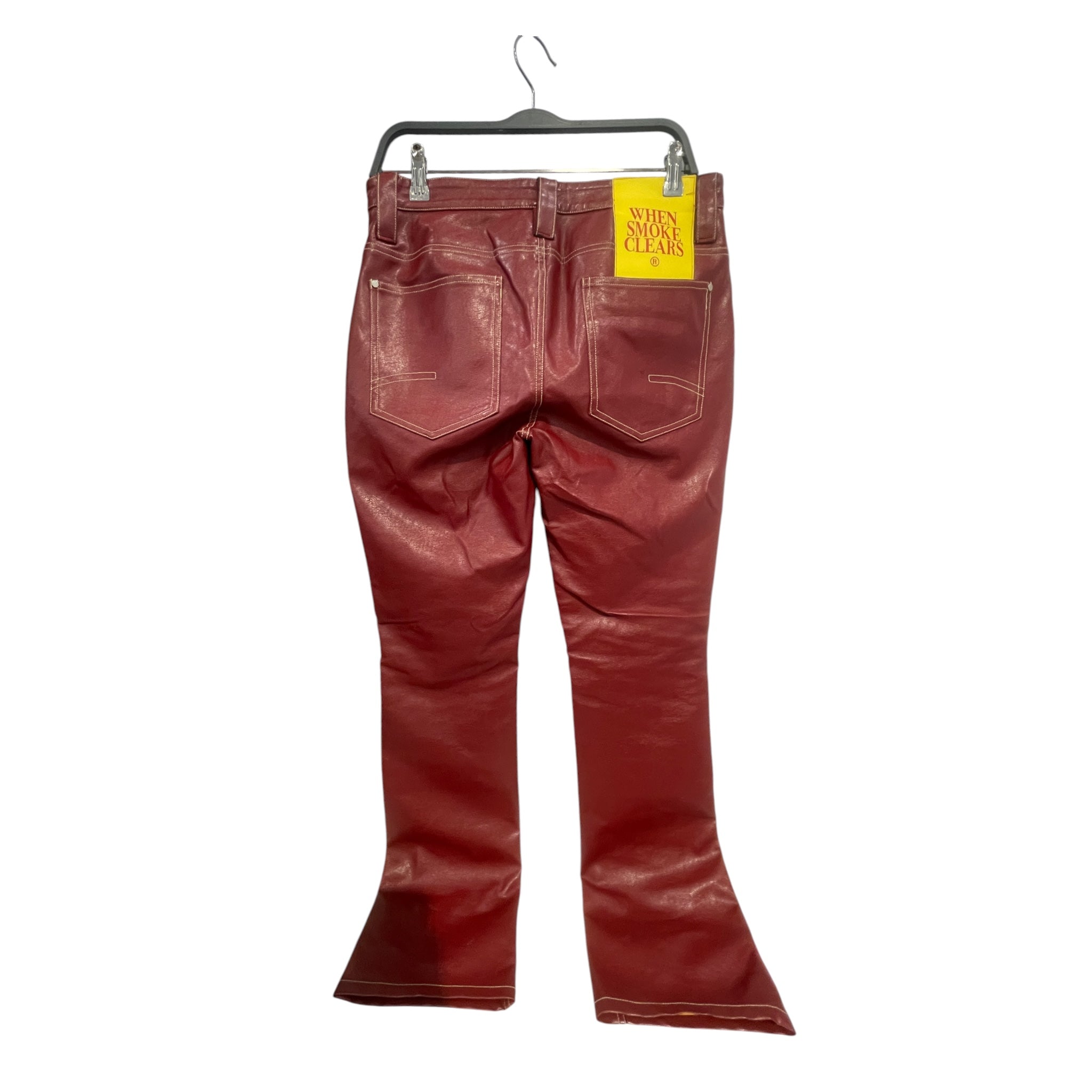WHEN SMOKE CLEARS/Skinny Pants/30/RED/pleather, heart on thighs view 2