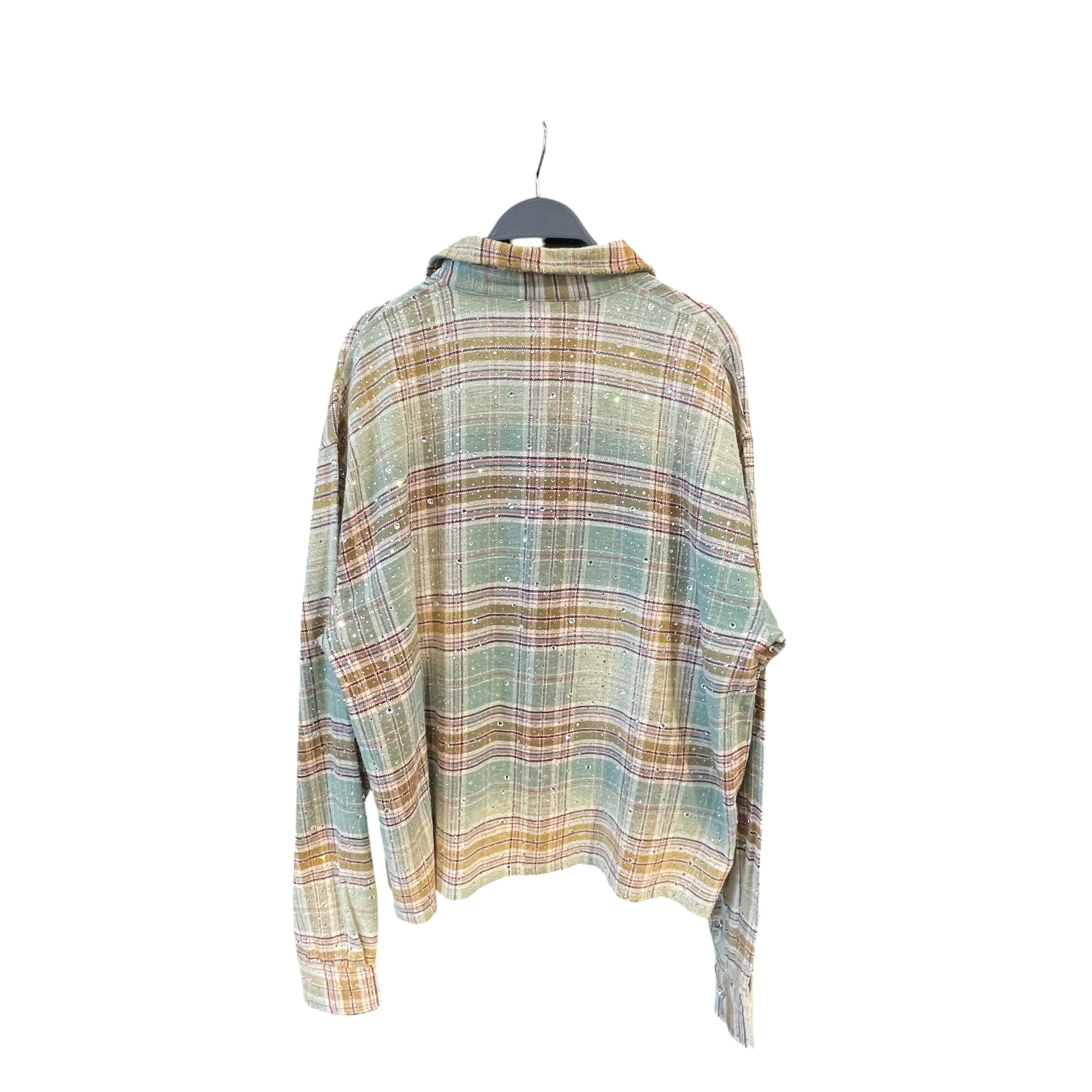 Vale Forever/LS Shirt/L/Cotton/GRN/Plaid/Jeweled Flannel 'Mystikal' view 2