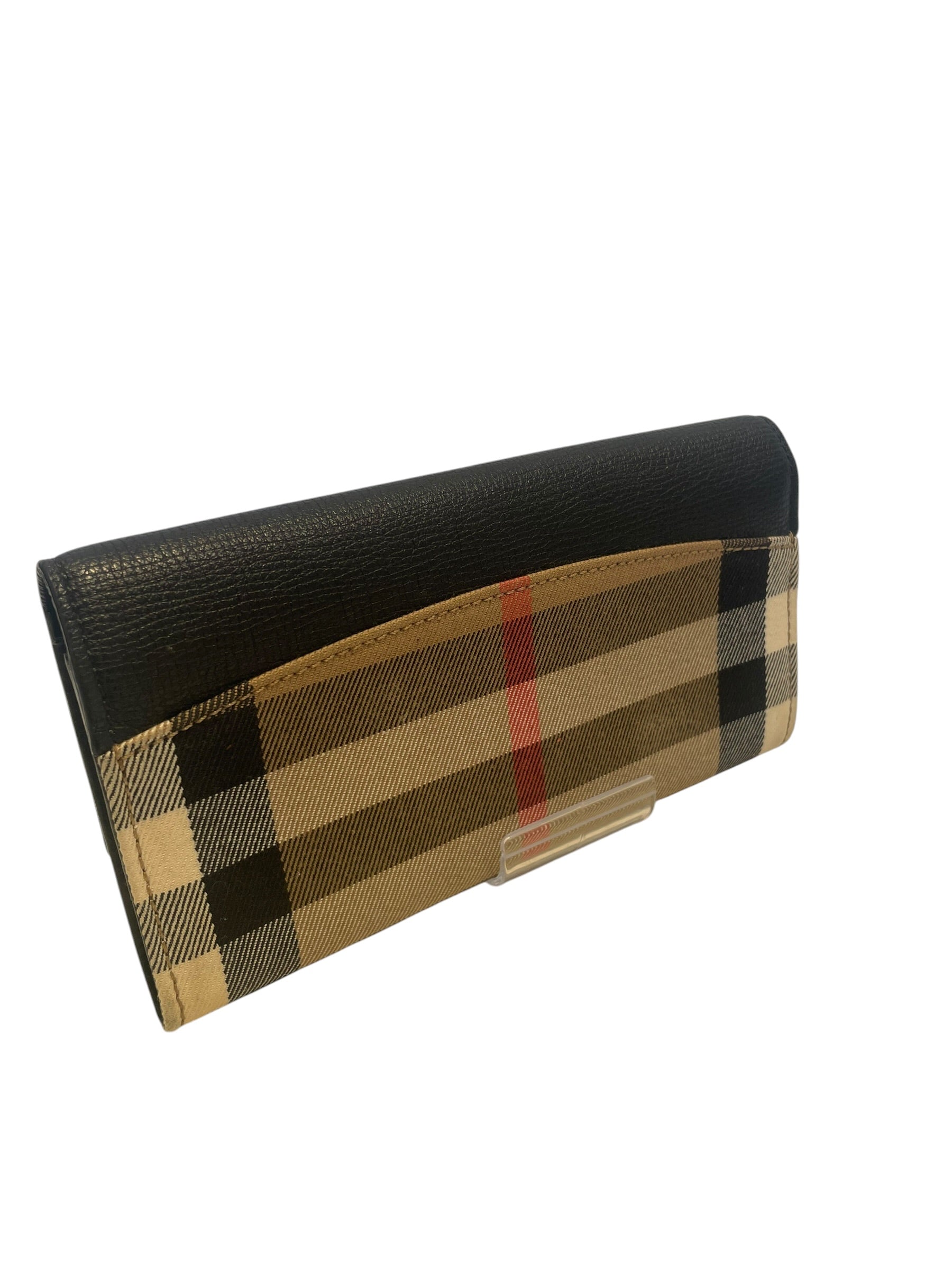BURBERRY/Long Wallet/Stripe/Leather/CML/L's/two tone/blk flap view 2