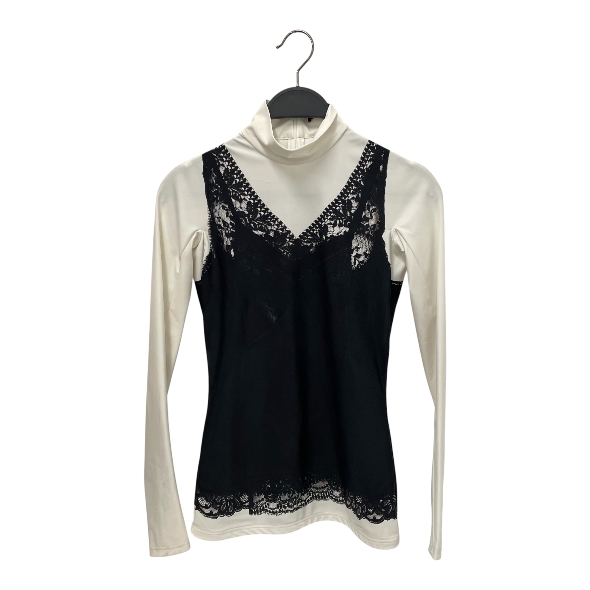 BALENCIAGA/LS T-Shirt/36/Polyester/WHT/SPANDEX BLK LINGERE PRINT view 1