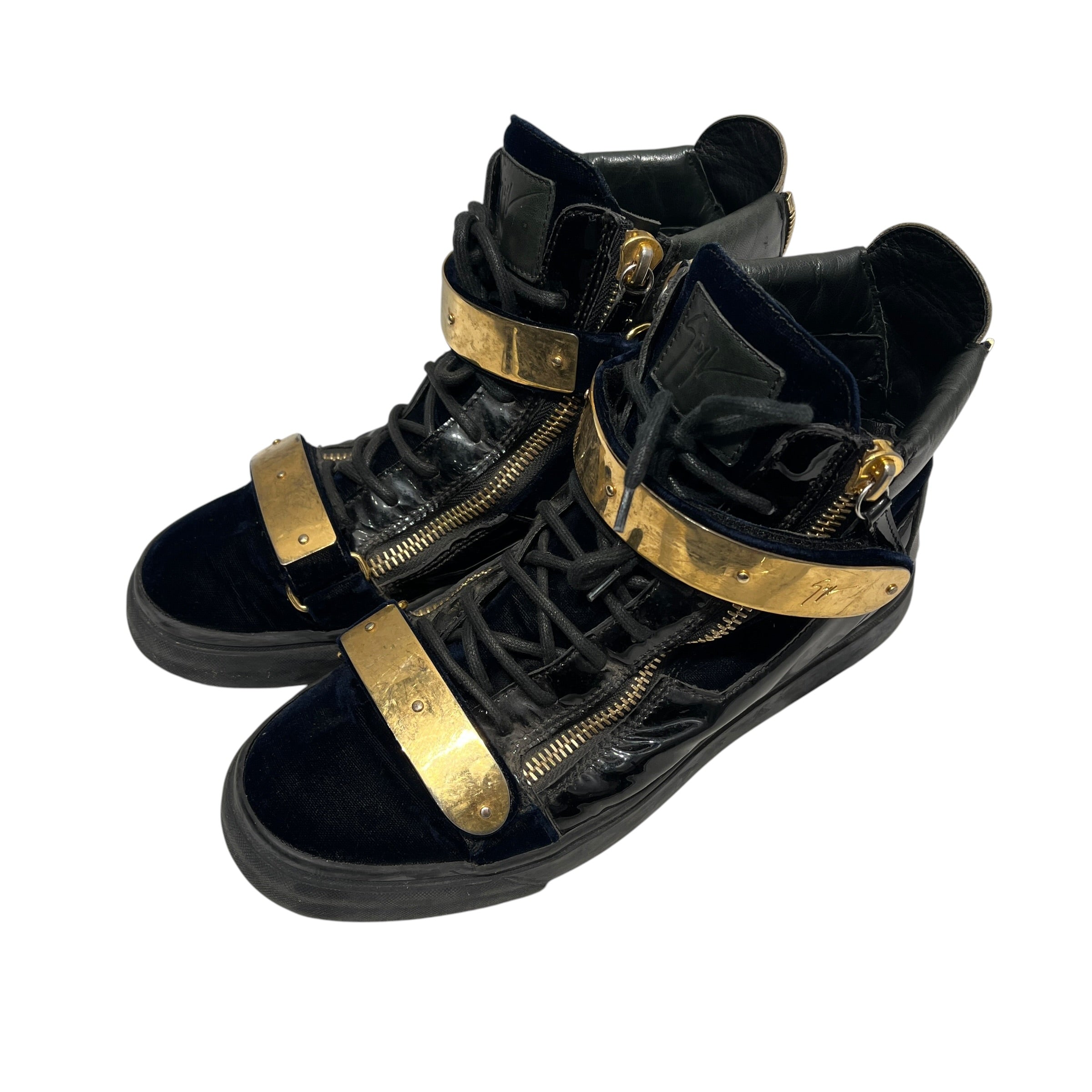 Giuseppe Zanotti/Hi-Sneakers/EU 42/Leather/BLK/GOLD HARDWARE view 1