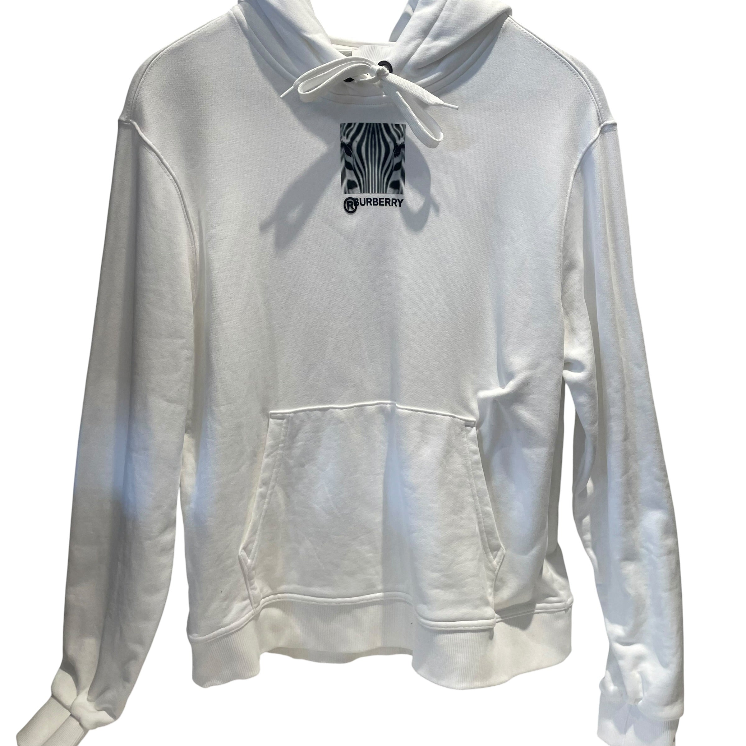 BURBERRY LONDON/Hoodie/M/Cotton/WHT/Burberry Zebra Hoodie view 1
