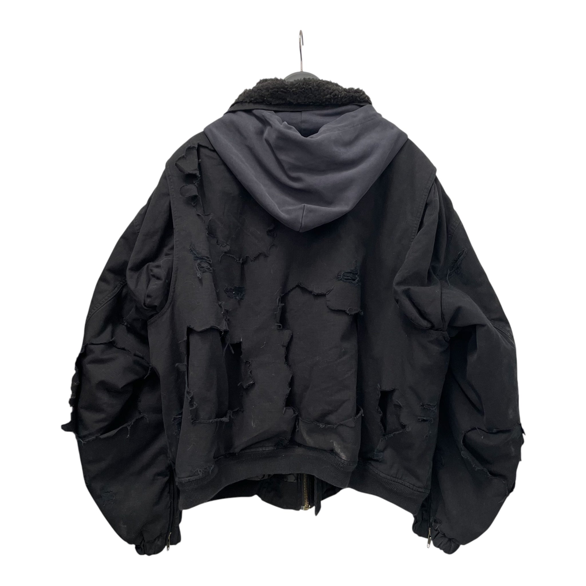 BALENCIAGA/Jacket/M/Denim/BLK/Unity Destroyed Bomber view 2