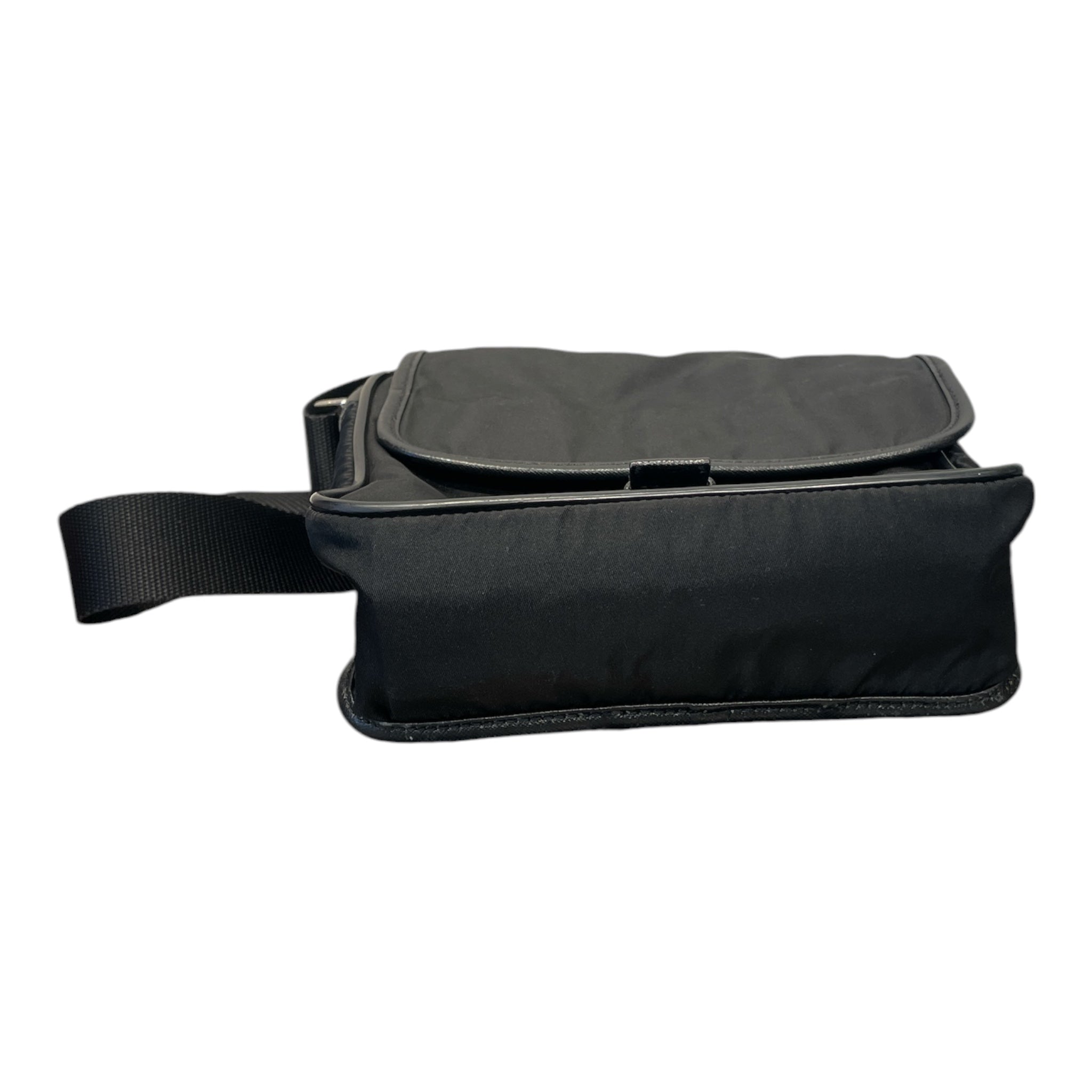 PRADA/Cross Body Bag/Nylon/BLK/ENAMELED METAL MESSENGER view 4