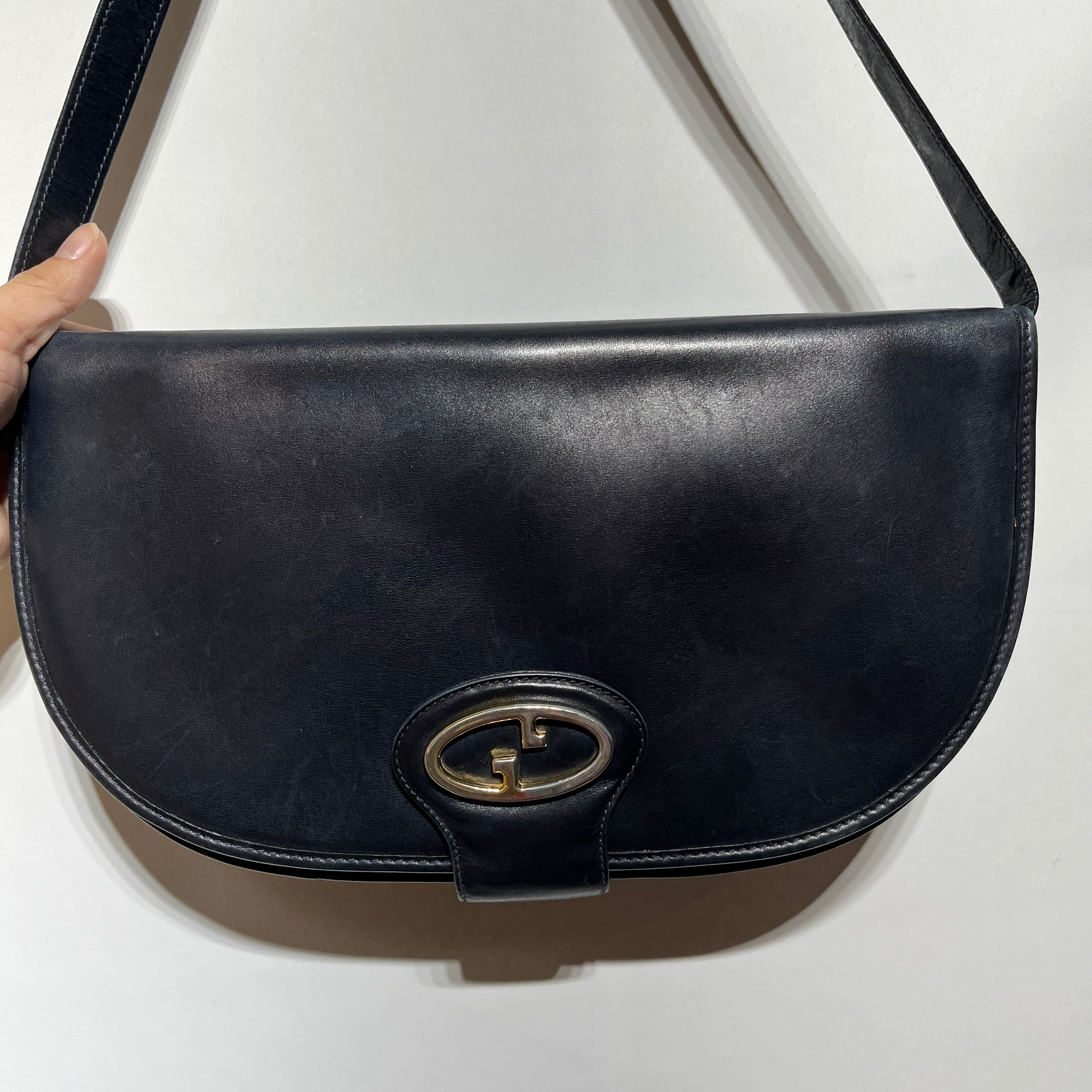GUCCI/Hand Bag/Leather/BLK/1970S GUCCI view 9