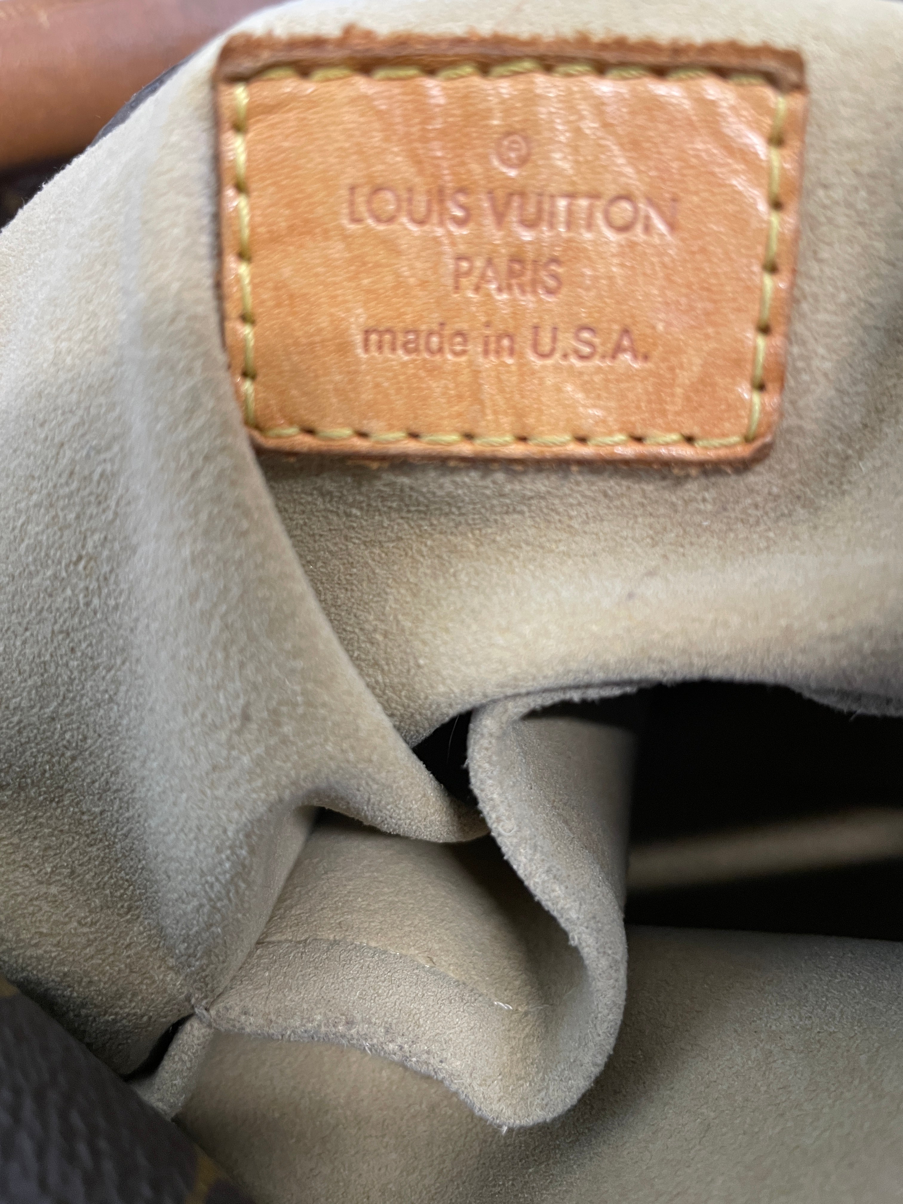 LOUIS VUITTON/Hand Bag/Monogram/Leather/BRW/LEATHER STRAP W/ GOLD LOGO view 5