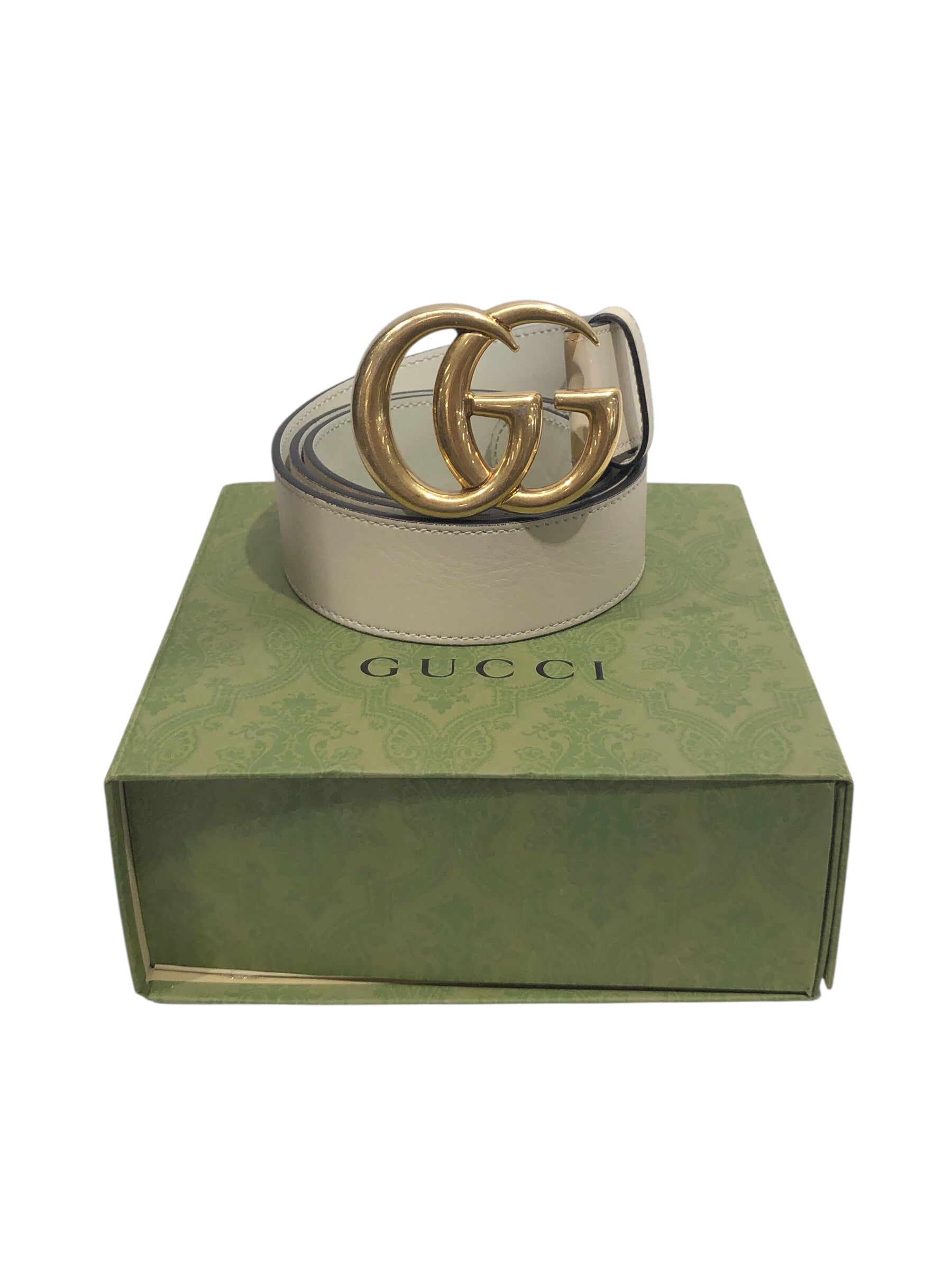 GUCCI/Belt/Leather/WHT/M's/ view 1