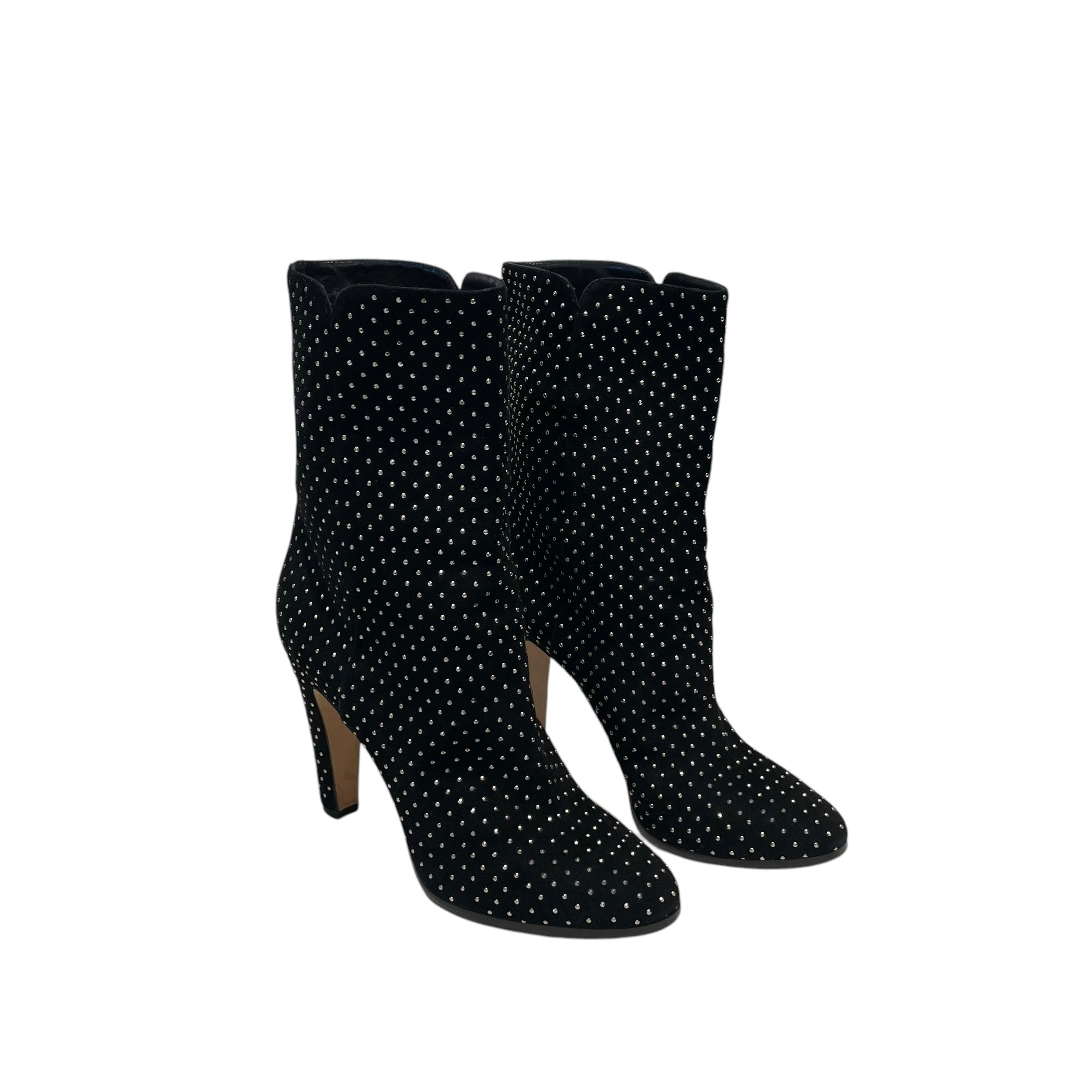 JIMMY CHOO/Heels/EU 38/Polka dot/Suede/BLK/GOLD STUD view 1