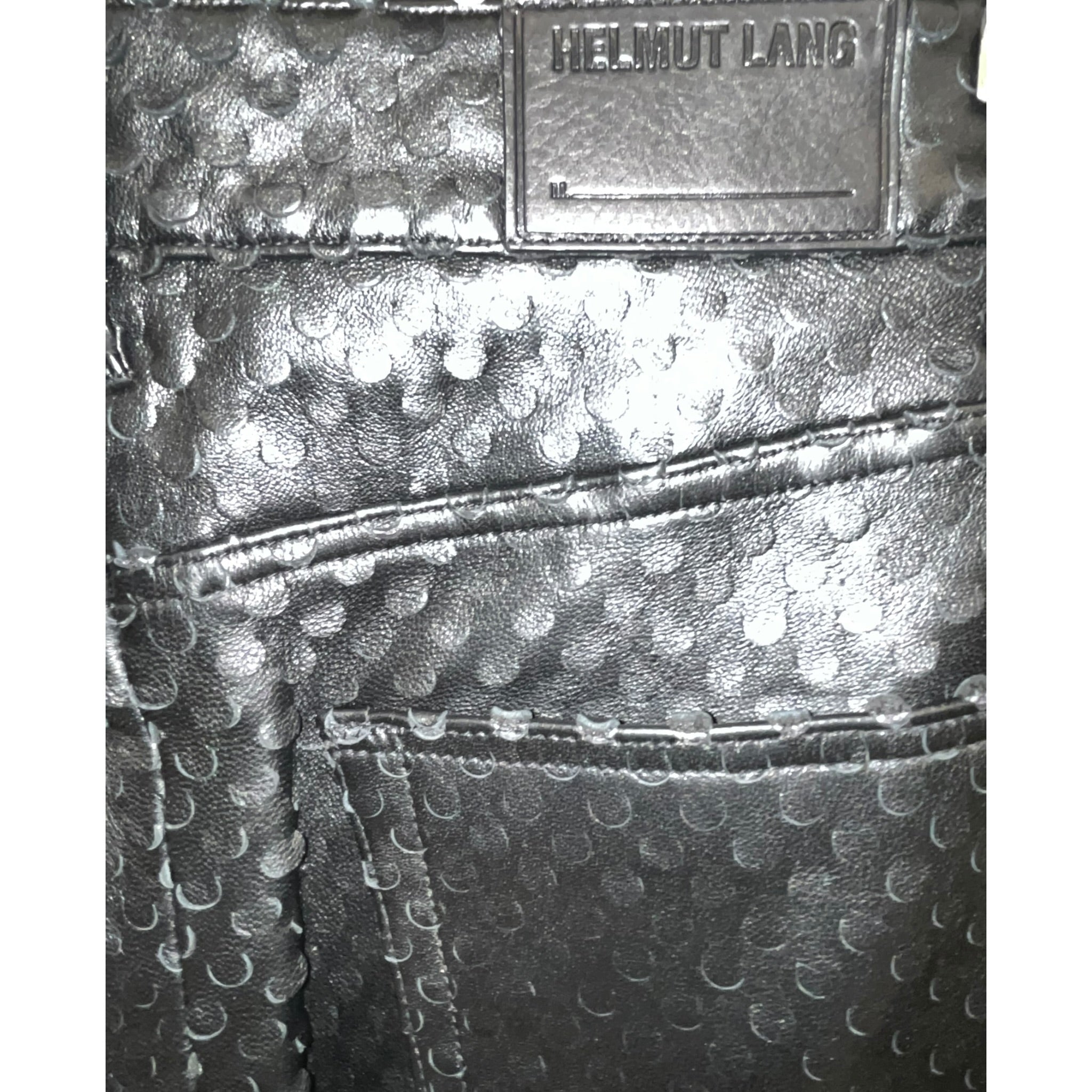 Helmut Lang/Bottoms/29/Leather/BLK/hole punch effect 2 layer view 4
