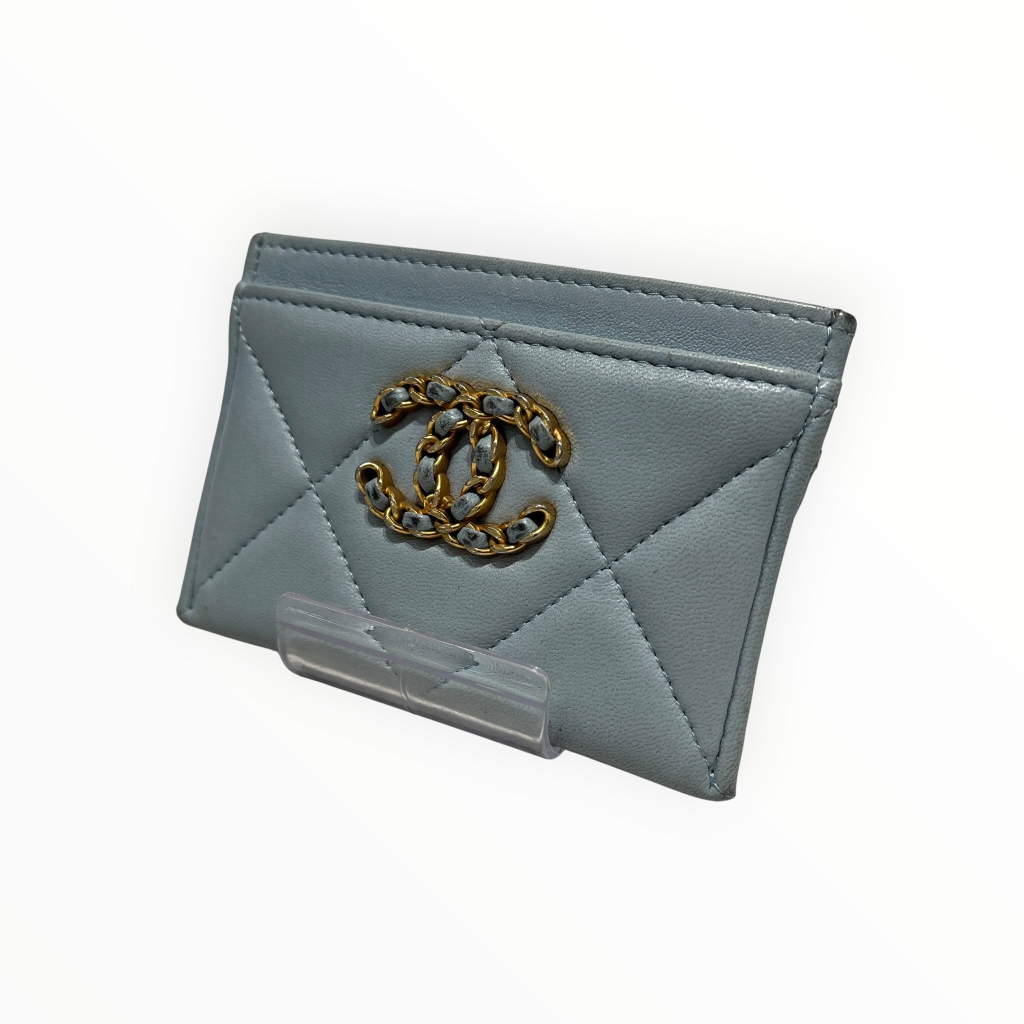 CHANEL/Card Case/Leather/GRY/L's/chanel 19 quilted view 1