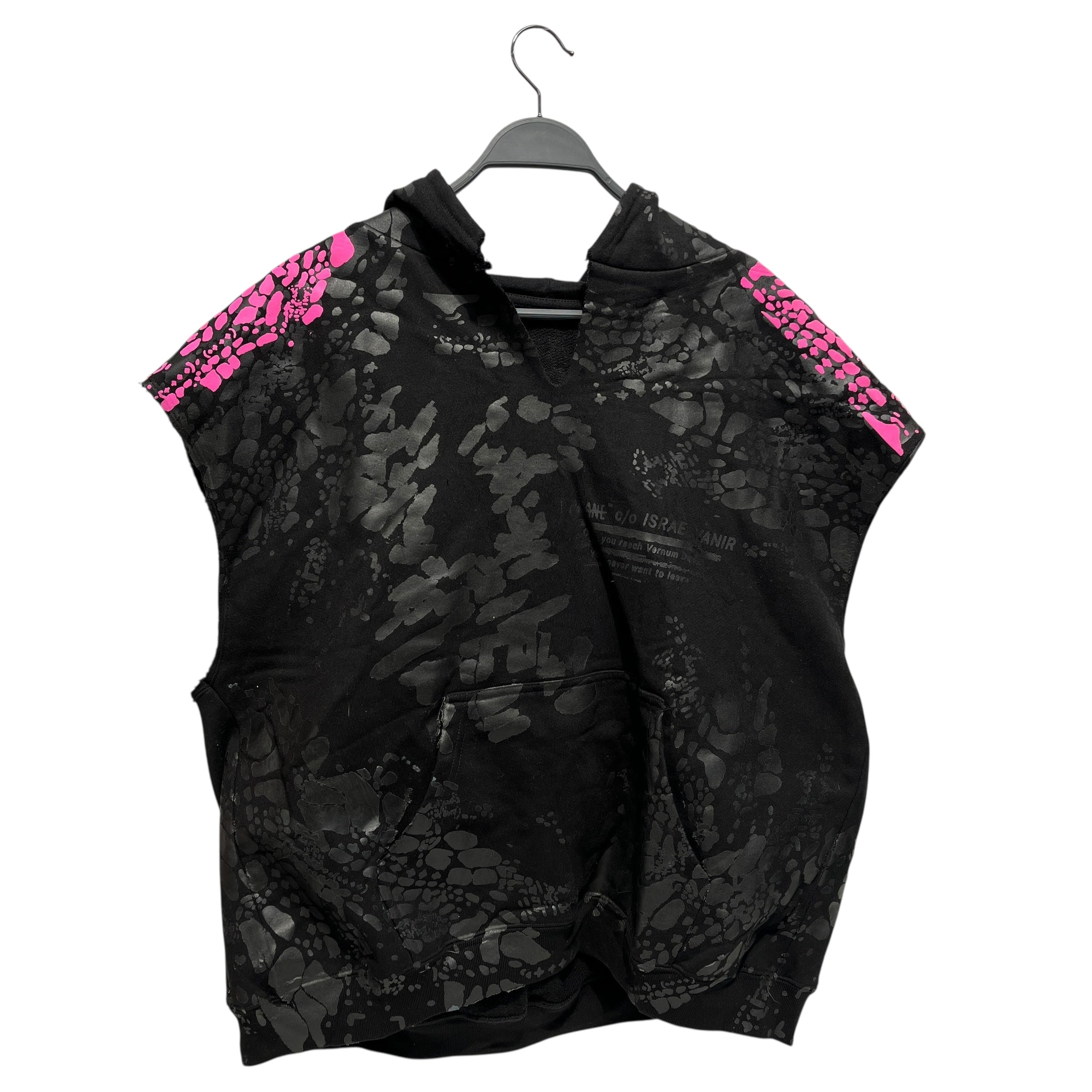 HUBANE/Vest/Cotton/BLK/SLEEVELESS HOODIE W PINK DOTS view 1