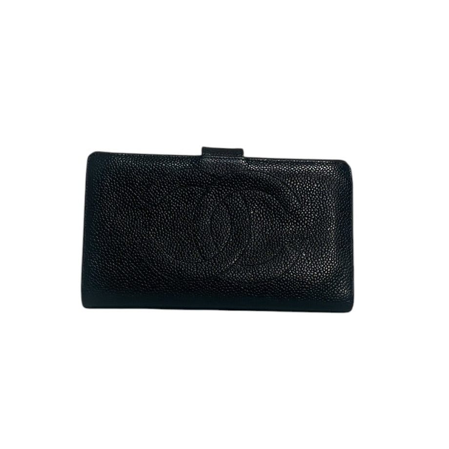 CHANEL/Long Wallet/Leather/BLK/Caviar view 1