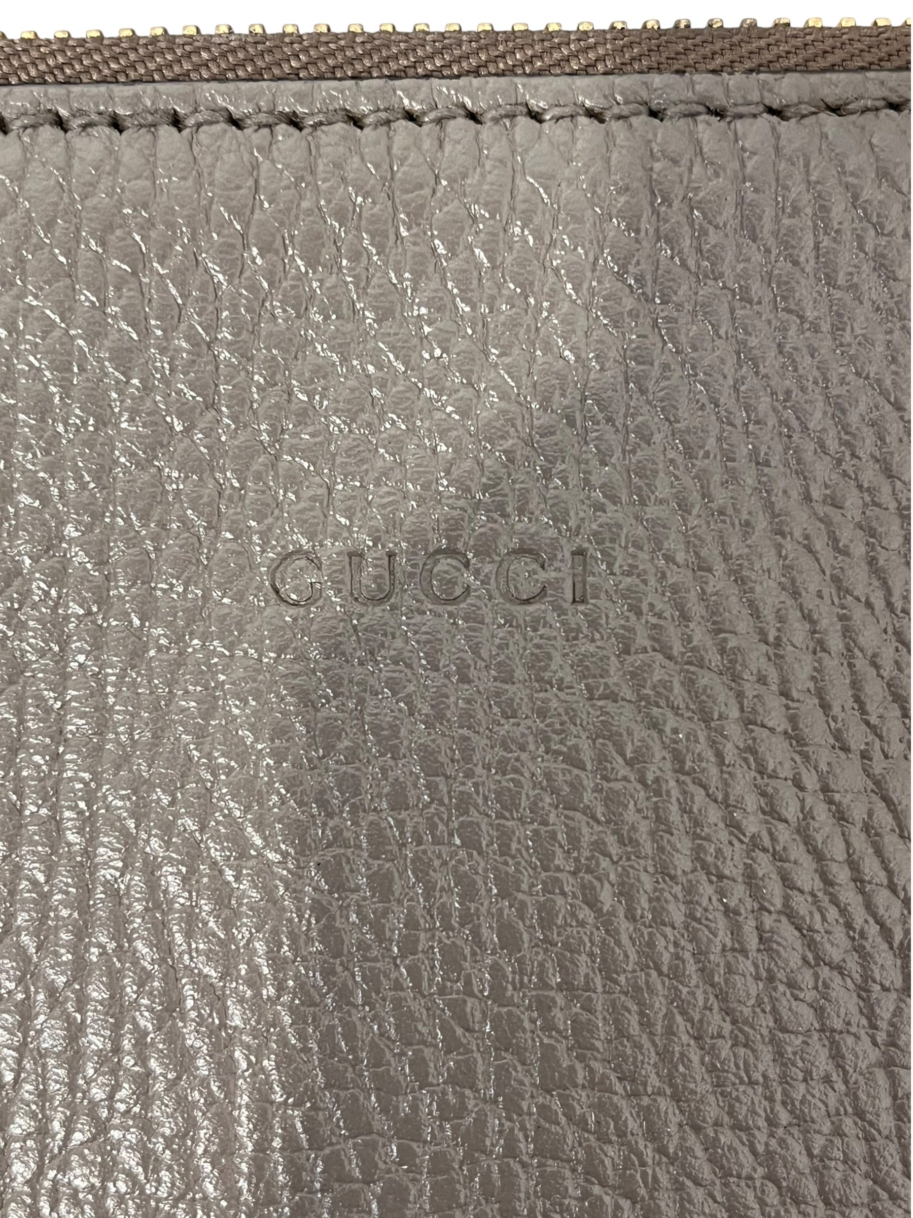 GUCCI/Pouch/Leather/GRY/BAMBOO POUCH view 3