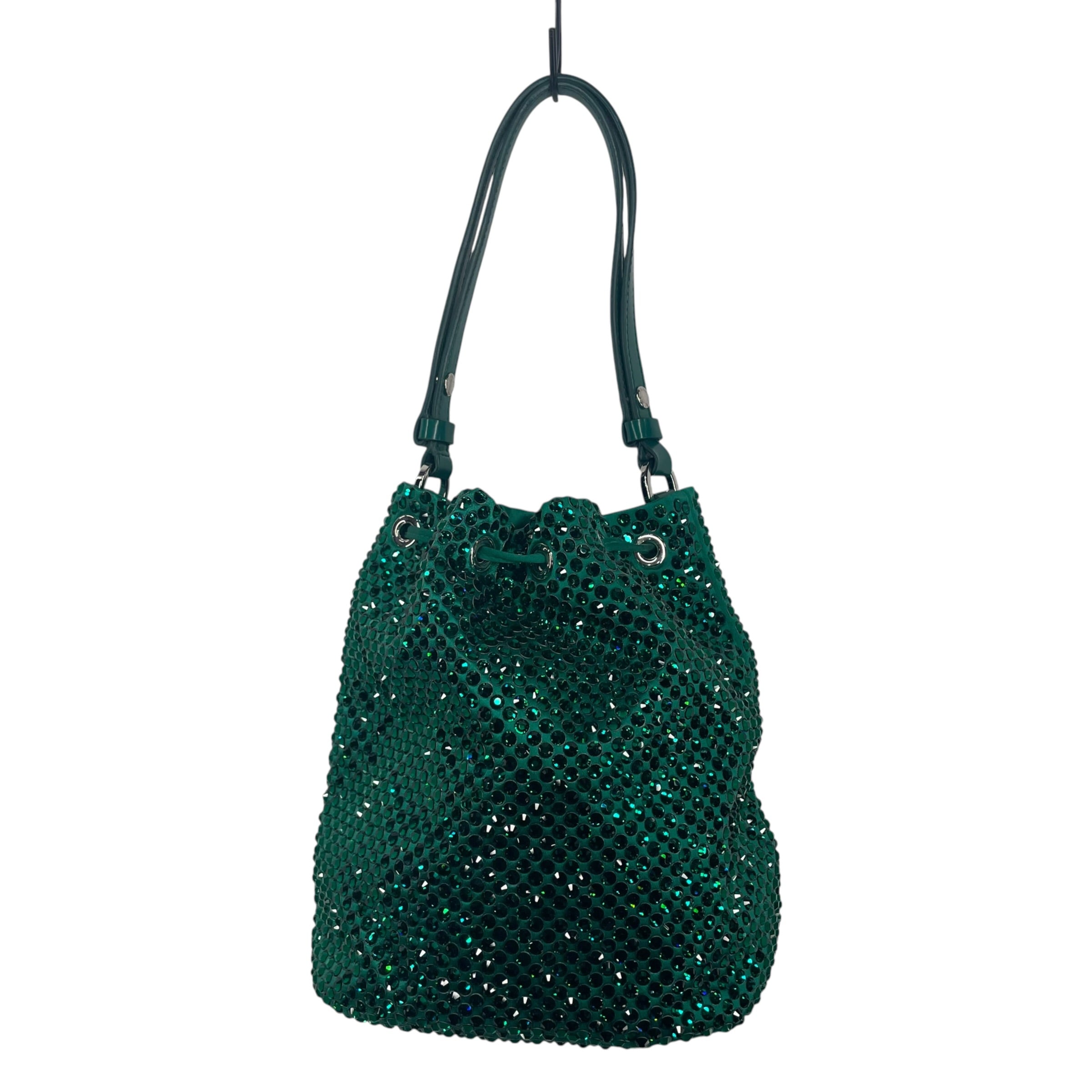 PRADA/Basket Bag/GRN/CRYSTAL STUDDED SATIN view 2