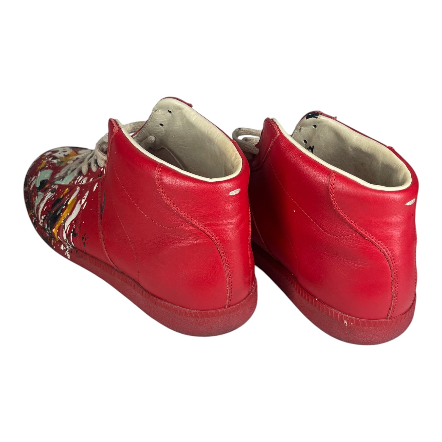 Maison Margiela/Hi-Sneakers/EU 43/Leather/RED/GAT Hi-Top Paint Splatter view 1