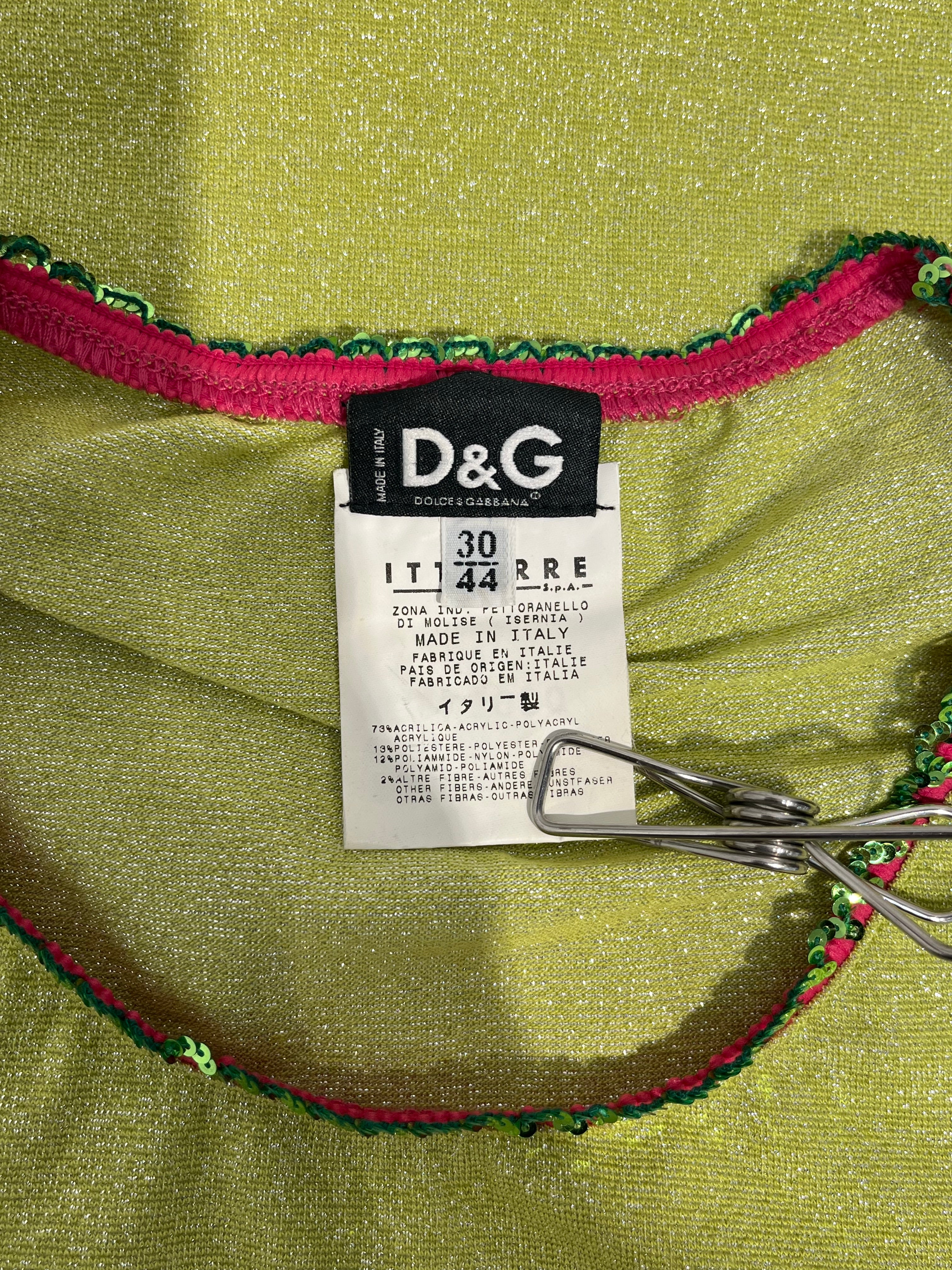 D&G/Camisole/30/Acrylic/GRN/pink lined green sequin view 3