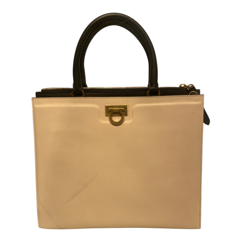 Salvatore Ferragamo/Hand Bag/OS/Monogram/Leather/CRM/ALL CREAM SLIM BAG