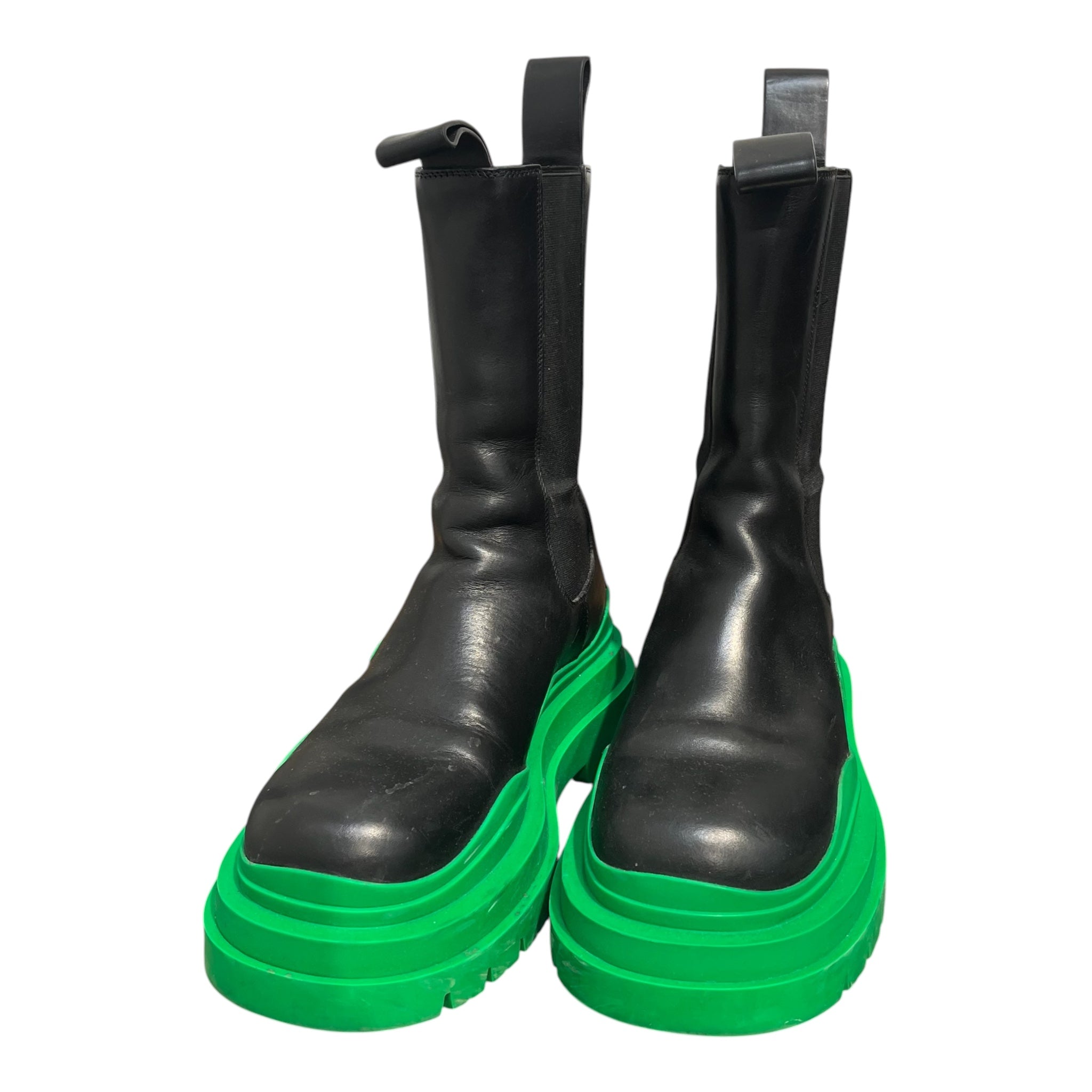 BOTTEGA VENETA/Chelsea Boots/EU 40/Leather/BLK/TIRE GRASS-GREEN CONTRAST SOLE view 4