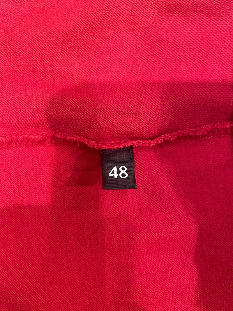 D&G/T-Shirt/48/Cotton/RED/Floral Pattern/CROWN