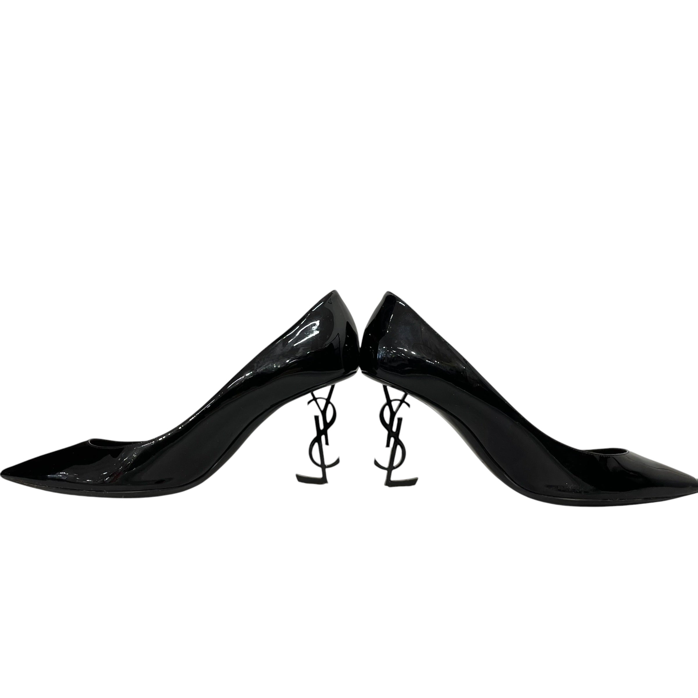 SAINT LAURENT/Heels/EU 39/Leather/BLK/V-Tip/opyum heels view 6