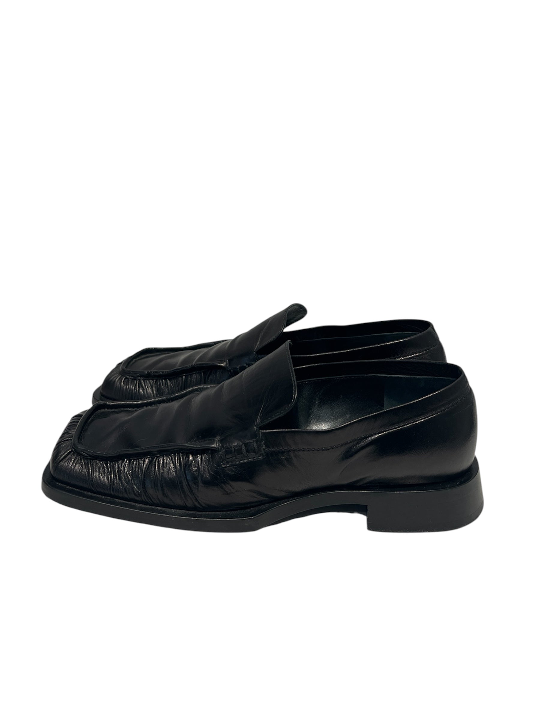 JIL SANDER/Dress Shoes/EU 37.5/Leather/BLK/WRINKLEEATHERLOAFERS view 4