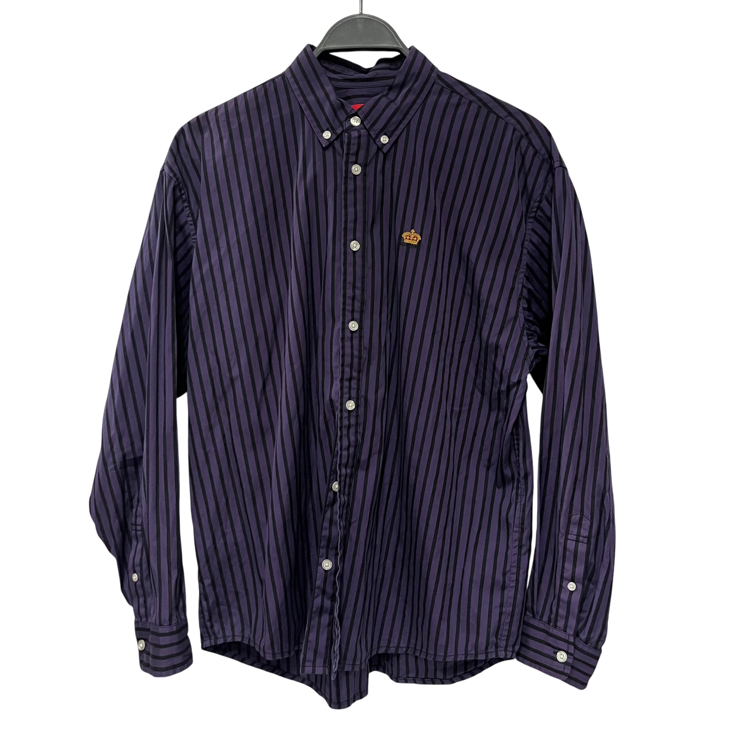 Supreme/LS Shirt/S/Cotton/PPL/Stripe/SS26 CROWN EMBROIDERED view 1