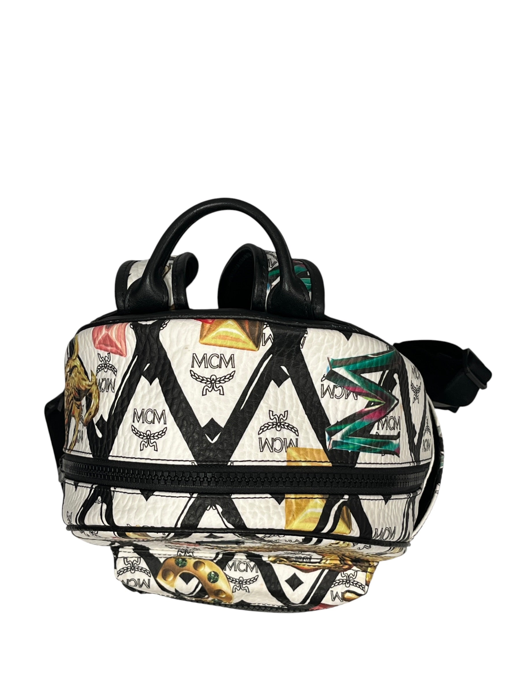 MCM/Backpack/All Over Print/Leather/WHT/ view 7