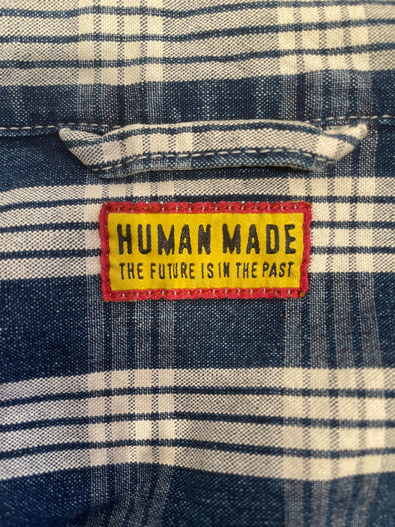 HUMAN MADE/Denim Jkt/L/Denim/BLU/Plaid/Work Jacket