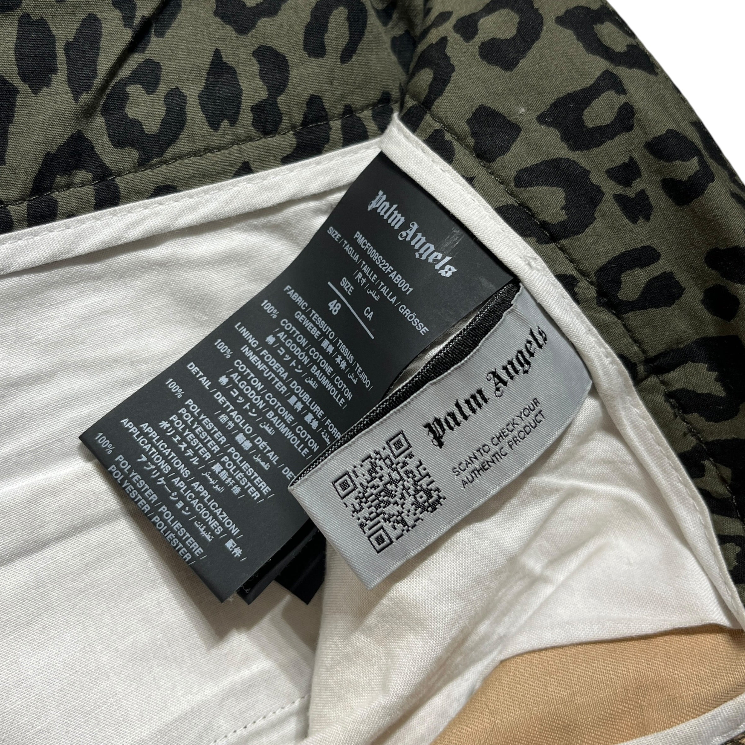 Palm Angels/Cargo Pants/48/Cotton/GRN/Camouflage/camo cargo pant view 3