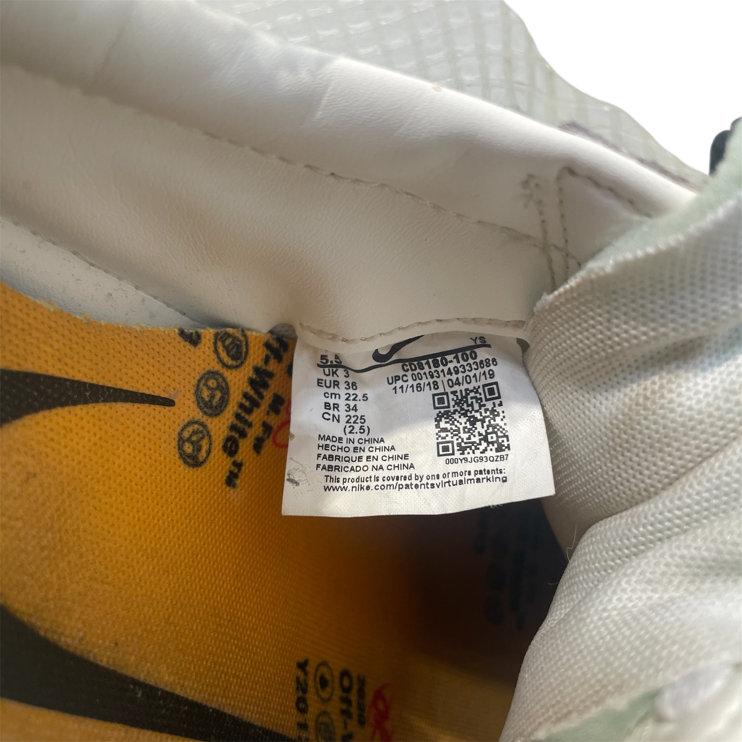 OFF-WHITE/Low-Sneakers/US 5.5/Nylon/WHT/Nike Waffle OFf White view 3