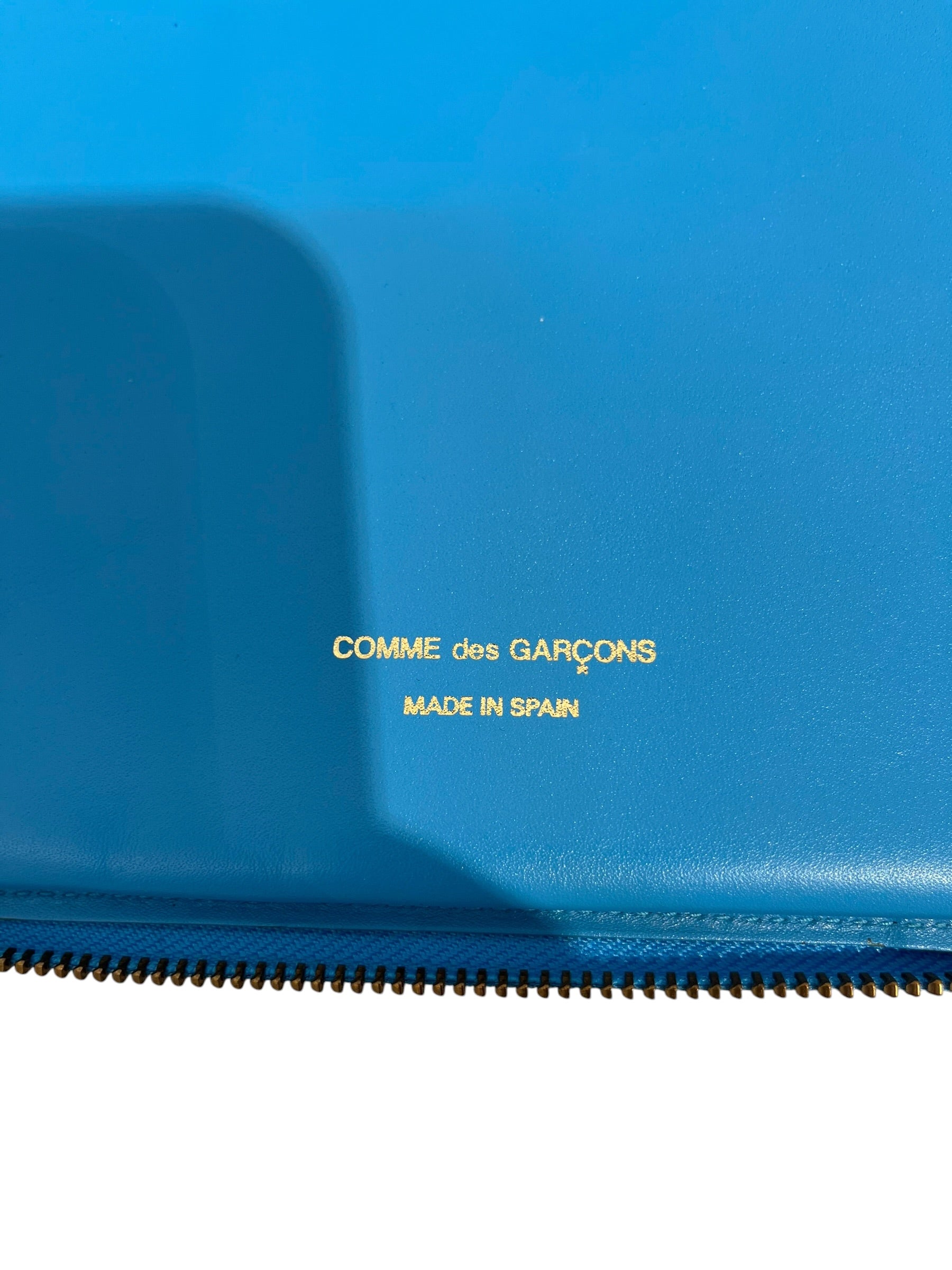 COMME des GARCONS/Pouch/Leather/BLU/LARGE TEAL ZIP POUCH view 4
