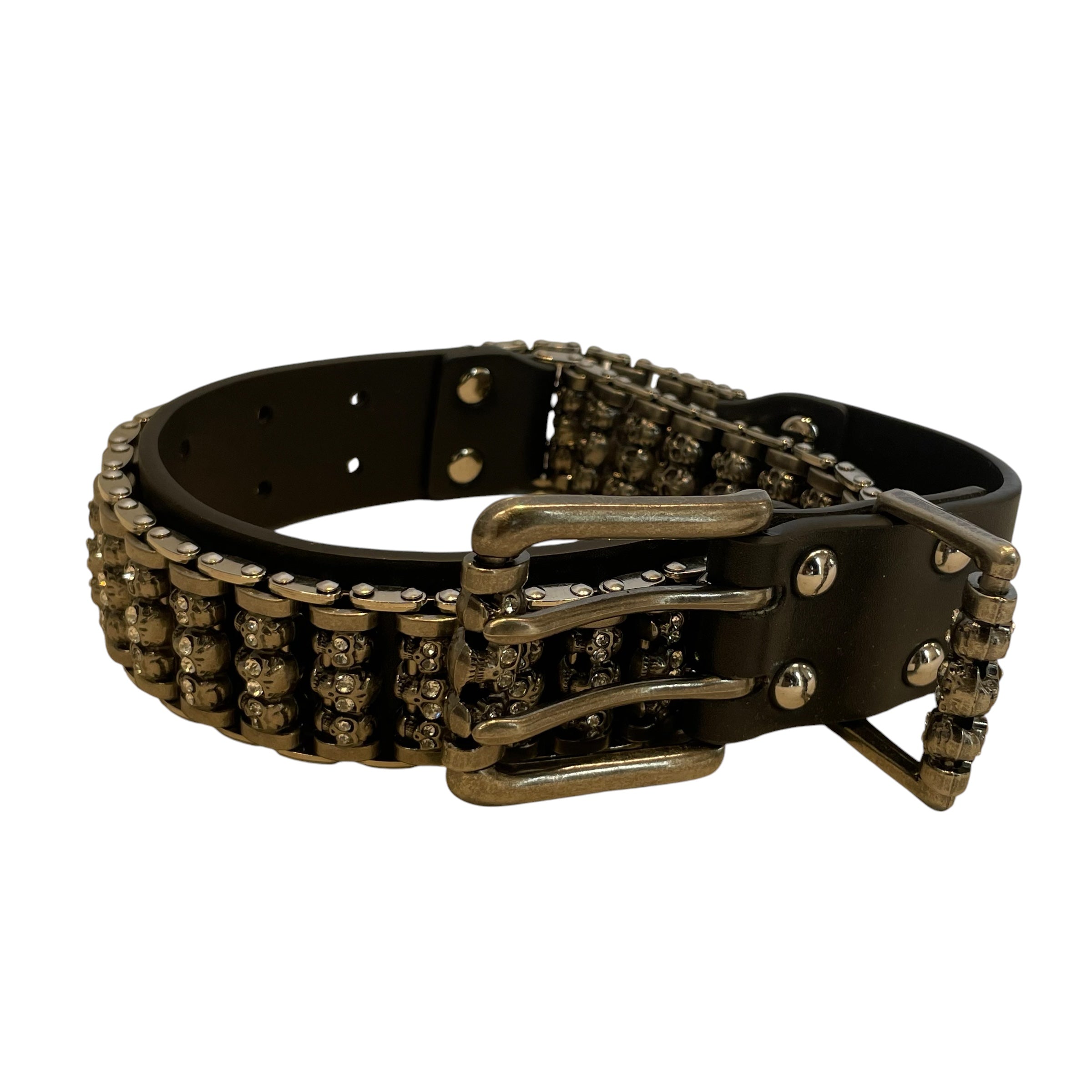 Stolen Arts/Belt/GRY/M's/skulls/gem eyes/blk belt view 1