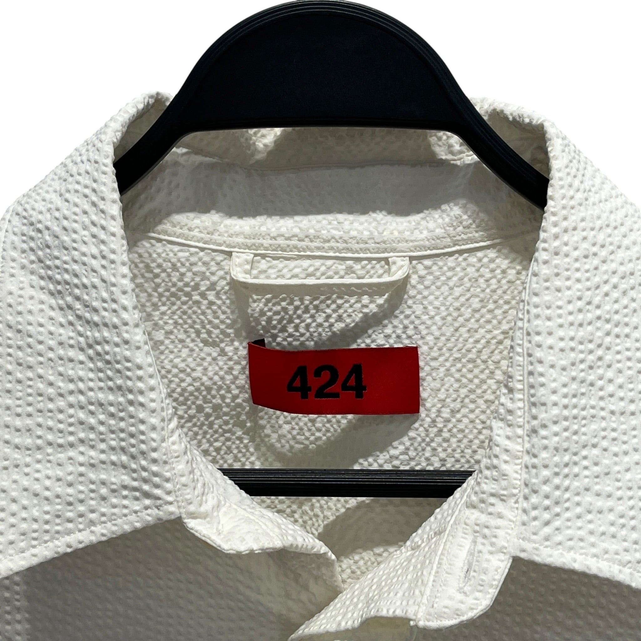424(FourTwoFour)/SS Shirt/M/Cotton/WHT/TEXTURED view 3