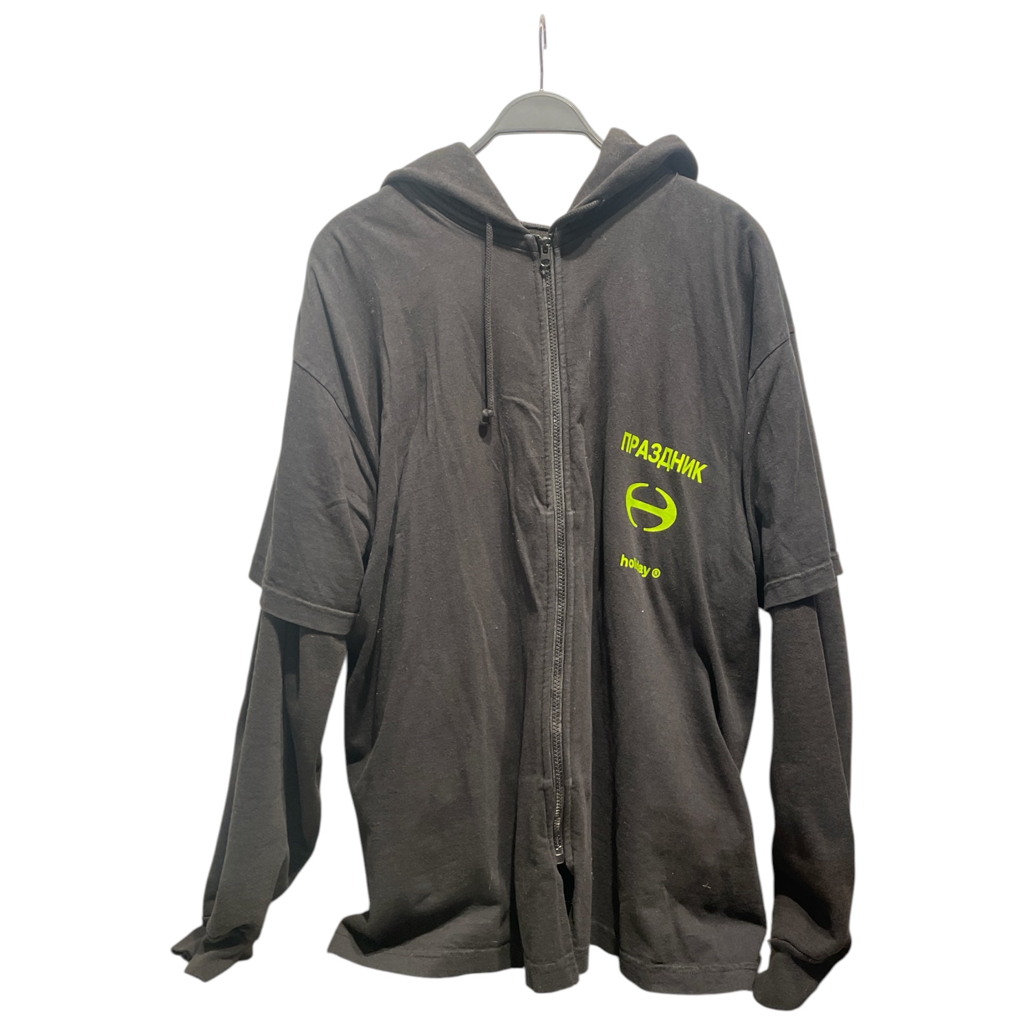 holiday/Zip Up Hoodie/XXL/Cotton/BLK/ view 1