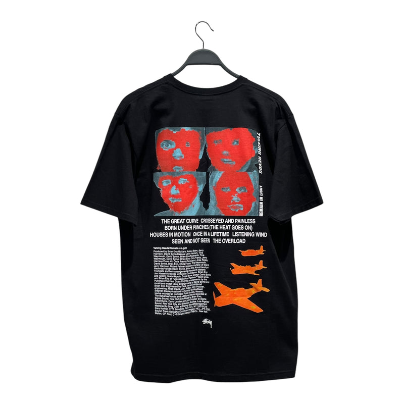STUSSY/T-Shirt/L/Cotton/BLK/Graphic/Stussy X Talking Heads
