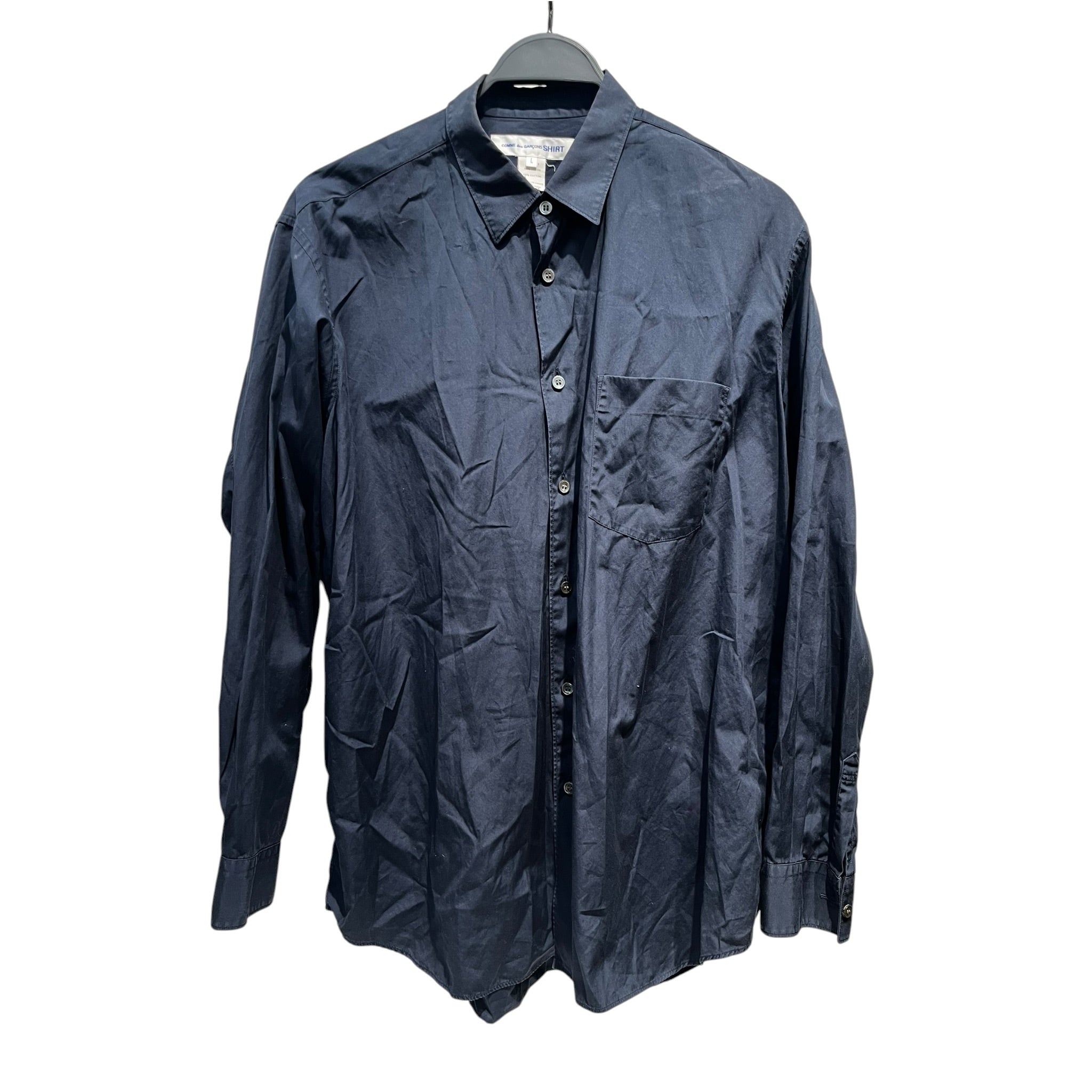 COMME des GARCONS SHIRT/LS Shirt/L/Cotton/NVY/PLAIN LS BUTTON SHIRT view 1