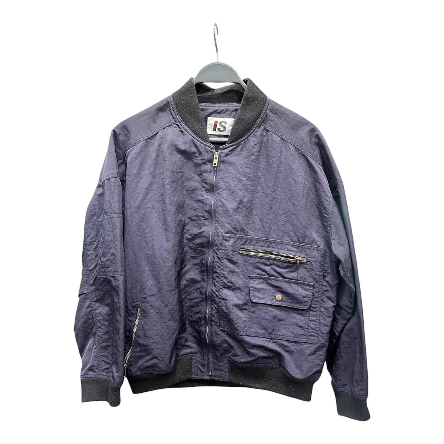 I.S. ISSEY MIYAKE SPORT/Baseball Jkt/S/Cotton/NVY/Graphic/ view 1