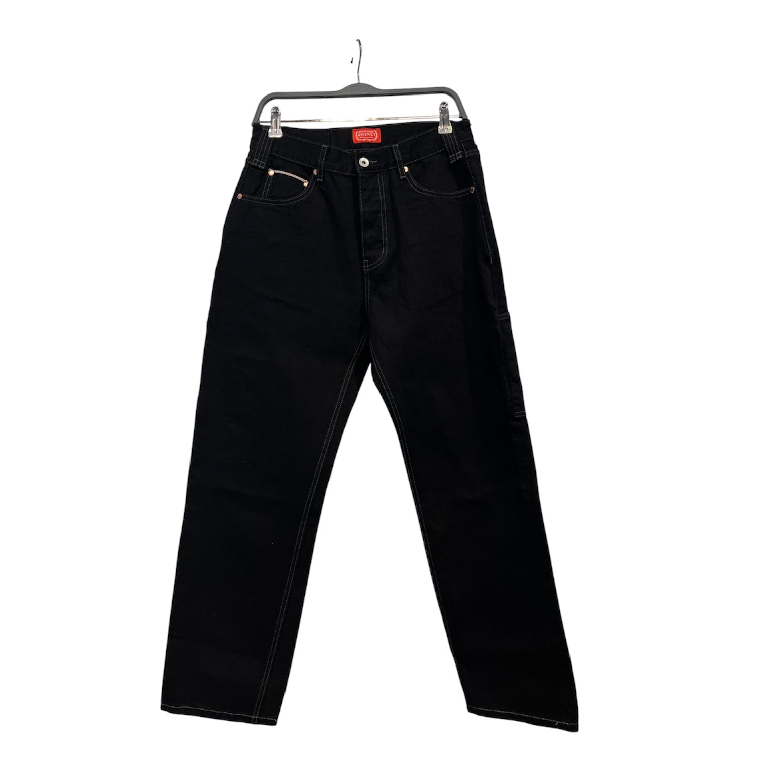 HAVEN COURT/Carpenter Pants/32/Cotton/BLK/BLK SELVEDGE DENIM W/ POCKETS view 1