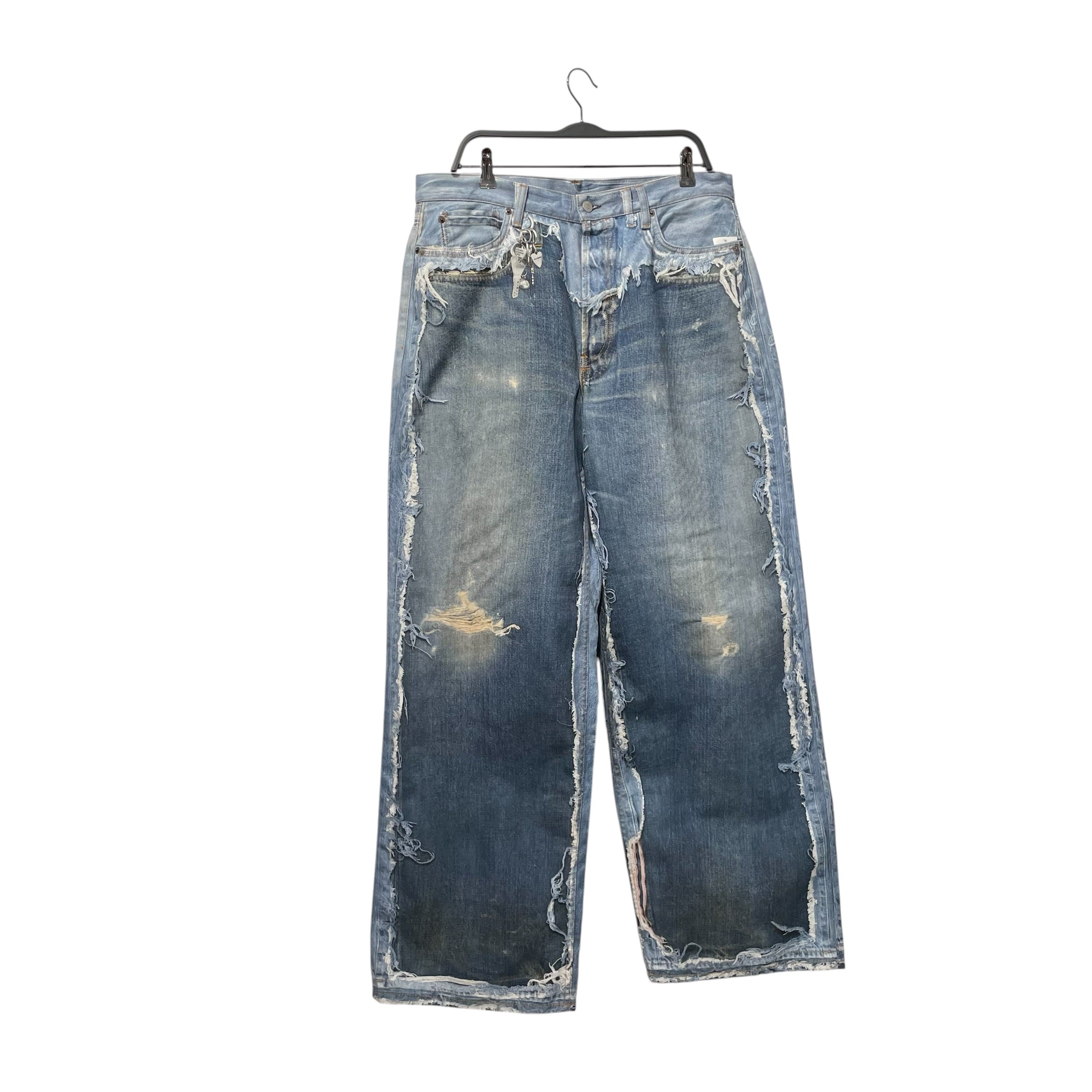 Acne Studios/Bootcut Pants/XXL/Cotton/BLU/Graphic/TROMPE L'OEIL view 1