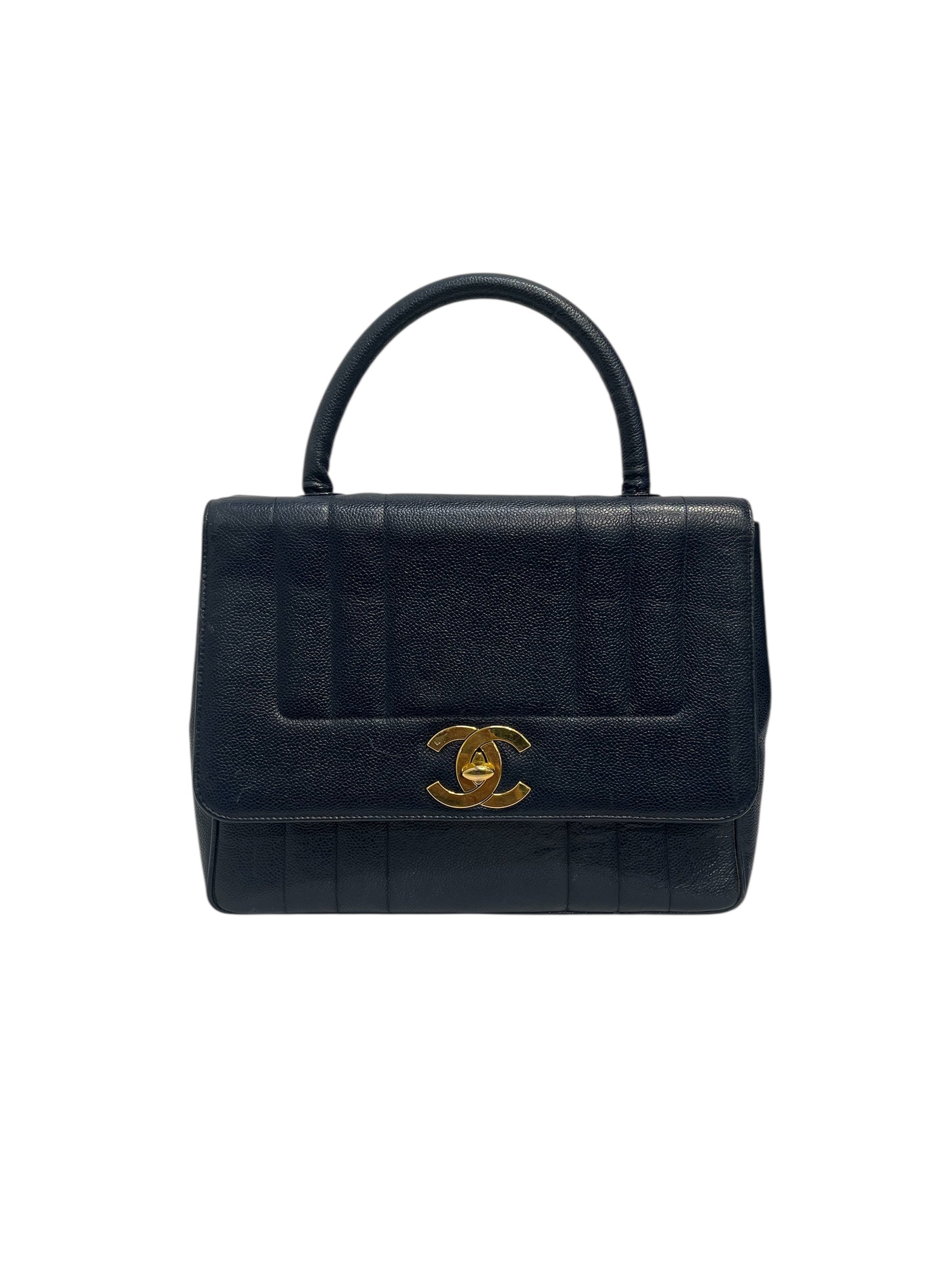 CHANEL/Bag/Leather/NVY/CAVIAR LEATHER KISS LOCK BAG view 1