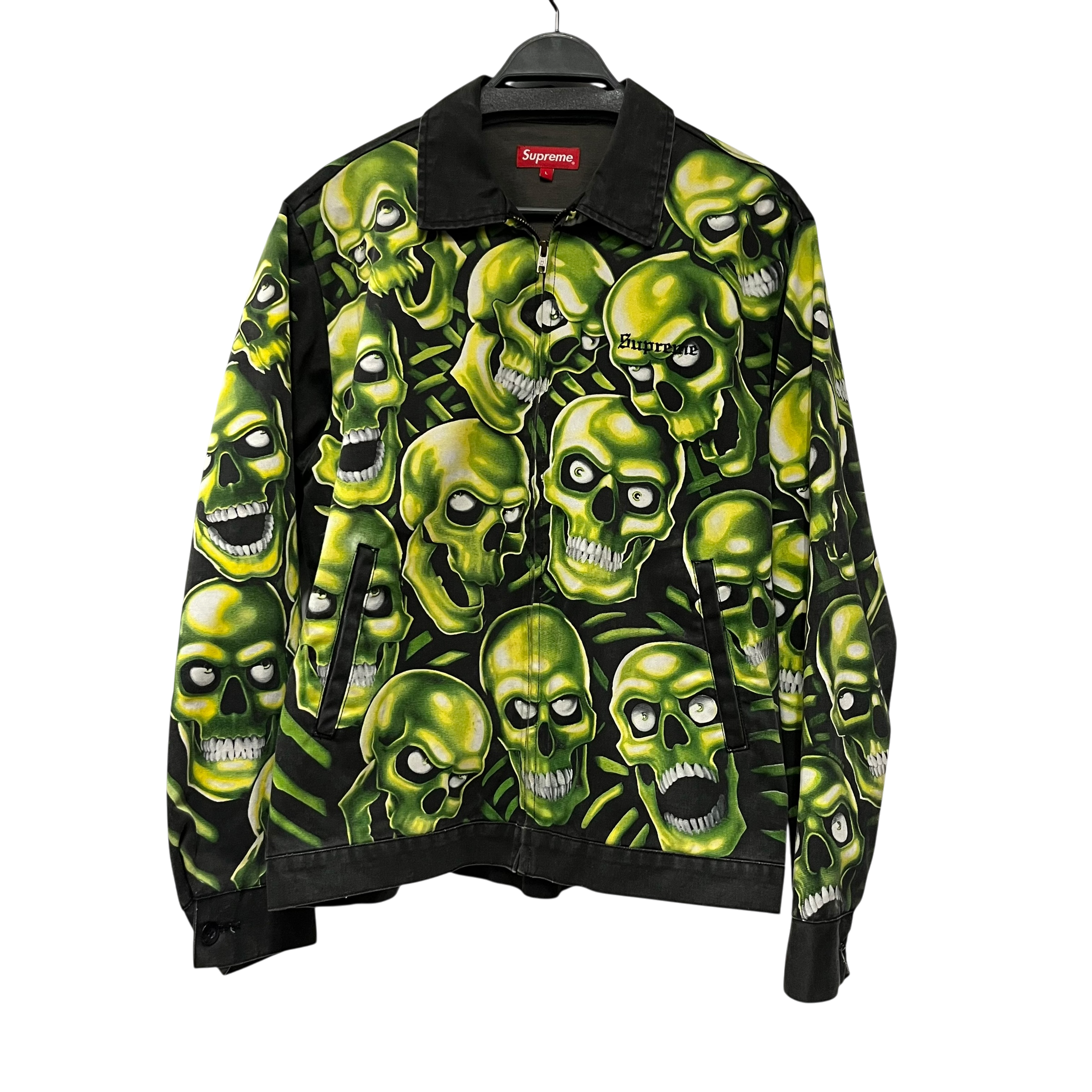 Supreme/Jacket/L/Cotton/GRY/All Over Print/pile of skulls view 1
