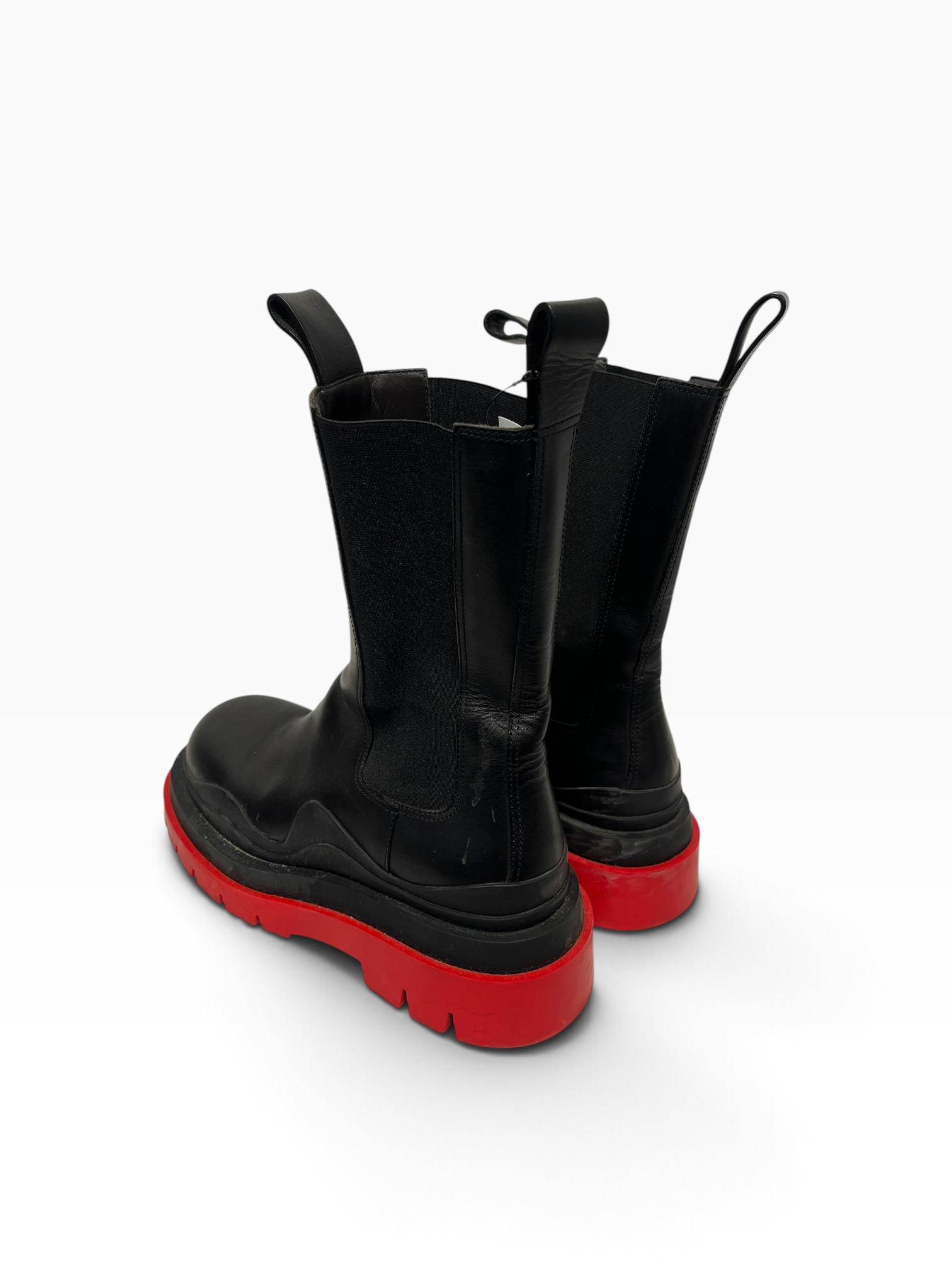 BOTTEGA VENETA/Long Boots/EU 38.5/Leather/BLK/Chelsea Red sole view 2