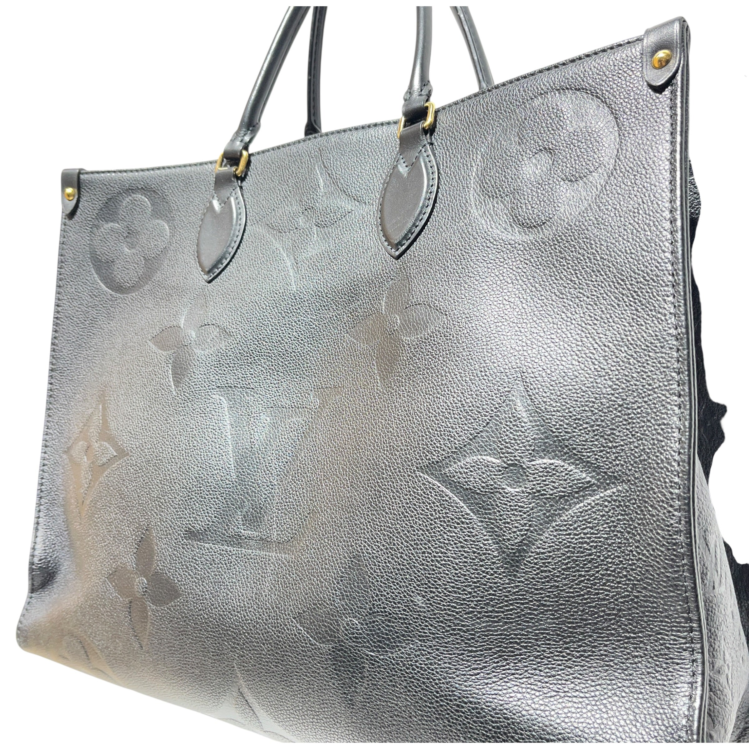 LOUIS VUITTON/Tote Bag/Monogram/Leather/BLK/GIANT ON THE GO GM view 3