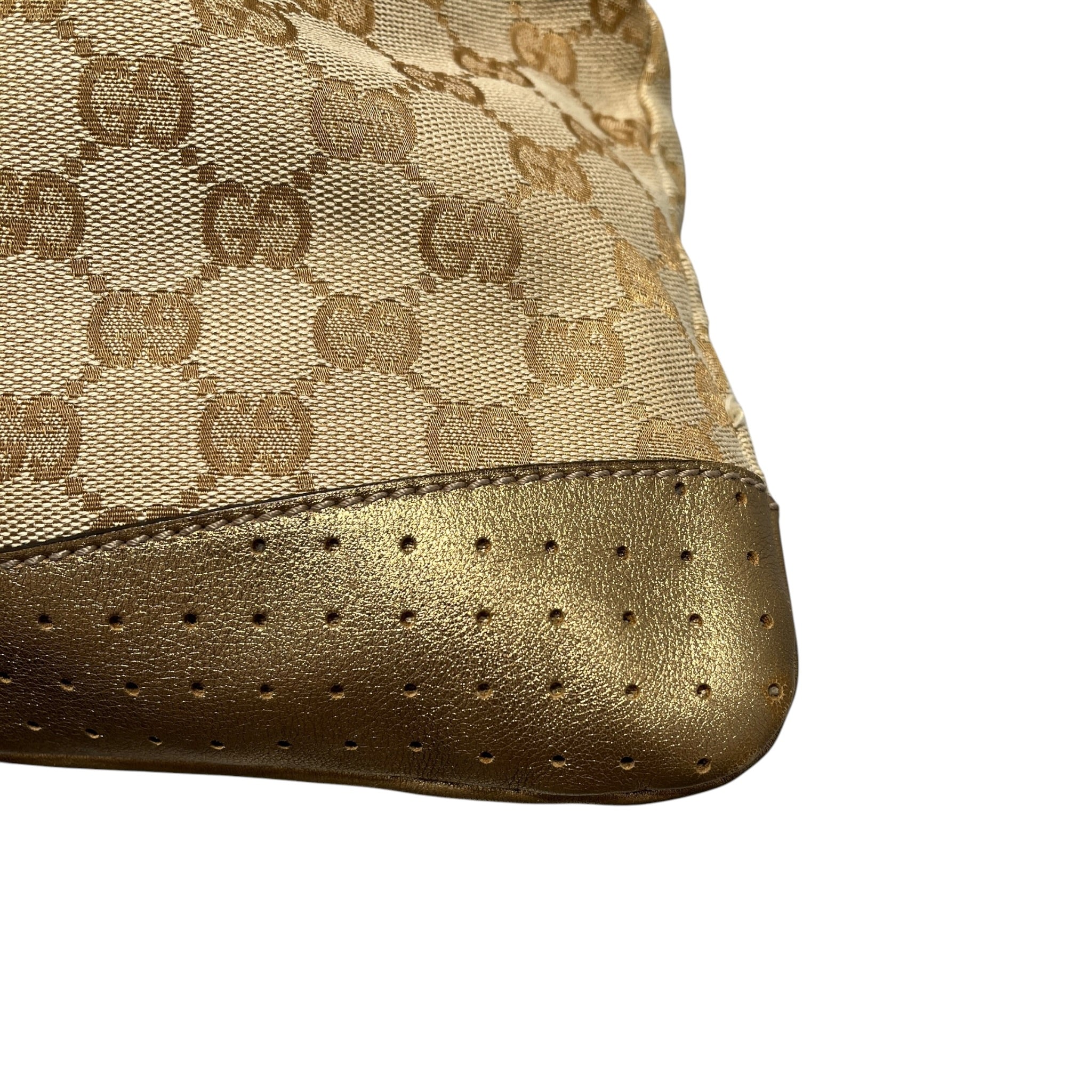 GUCCI/Cross Body Bag/Monogram/Cotton/BEG/MESSENGER BAG GOLD HIGHLIGHTS view 5